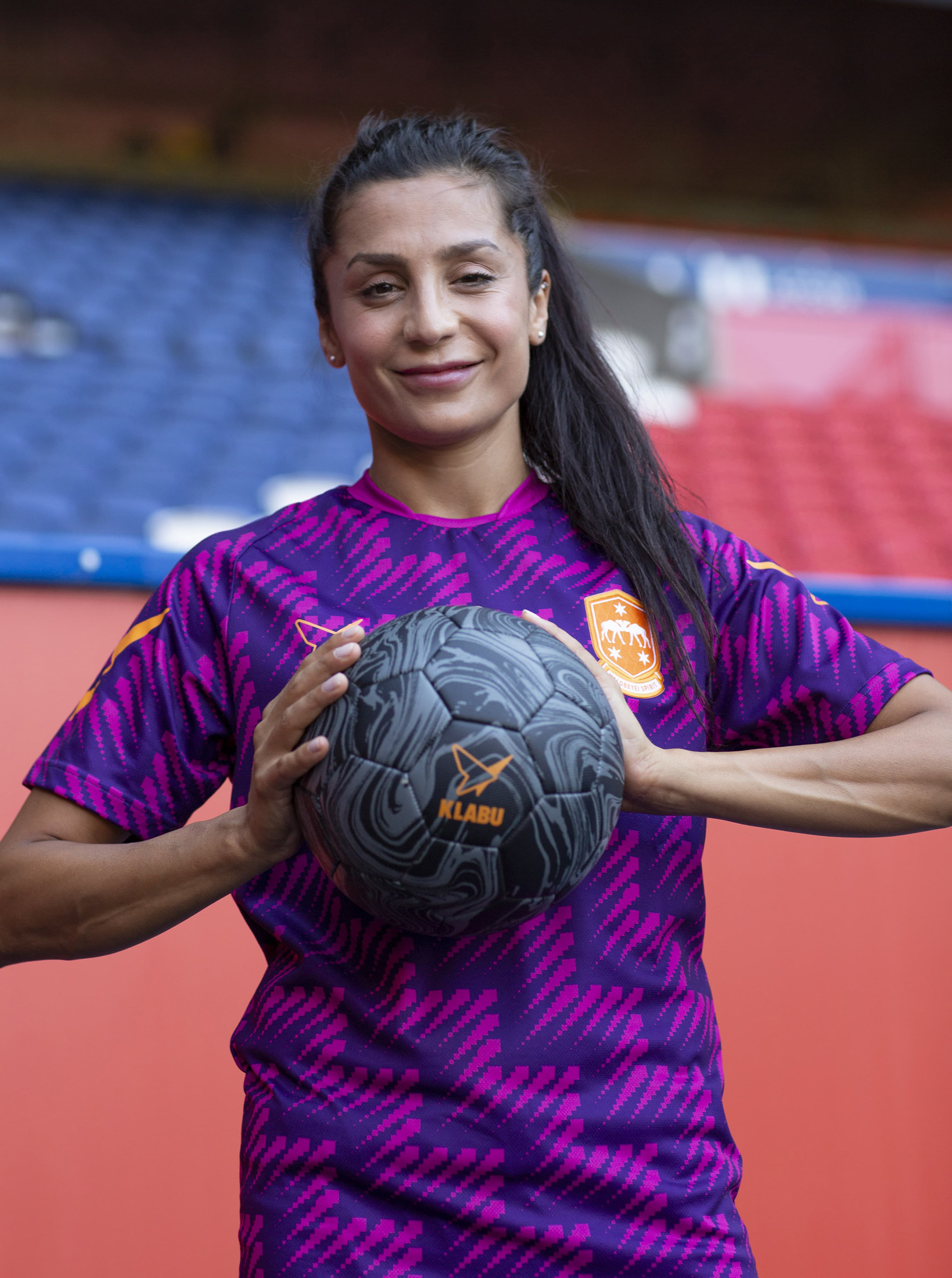 Nadia Nadim with KLABU Ball - Le Parc des Princes - Paris