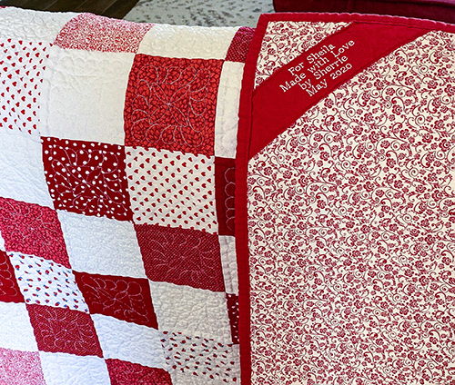 Custom embroidered & quilted