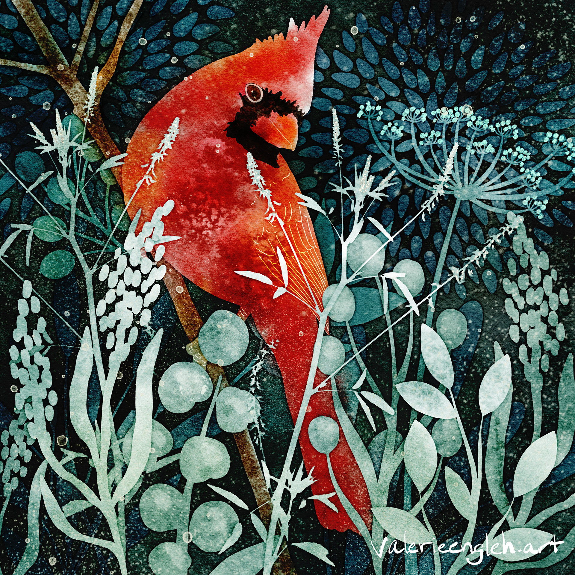 Snowy Cardinal