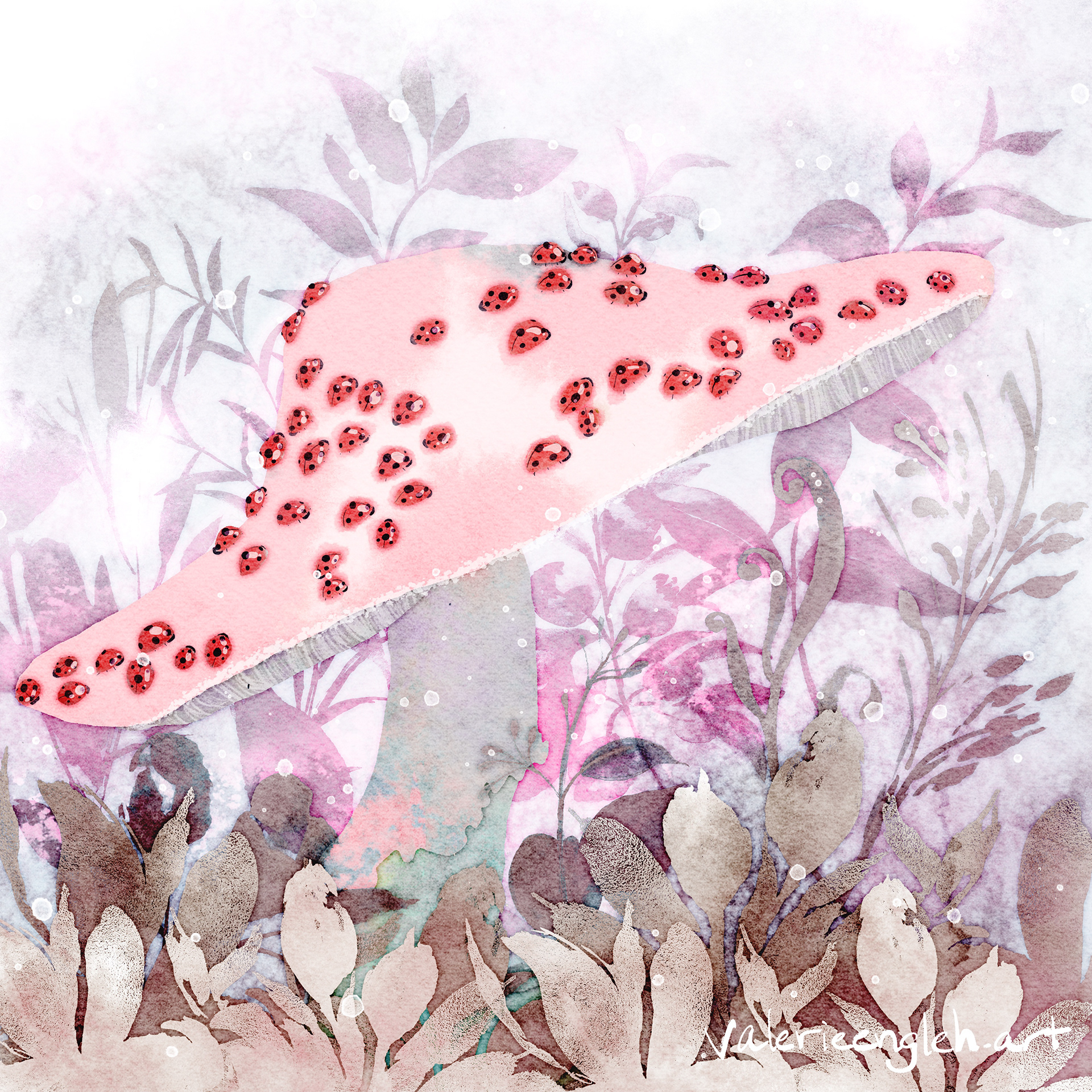 Ladybug Mushroom Pink