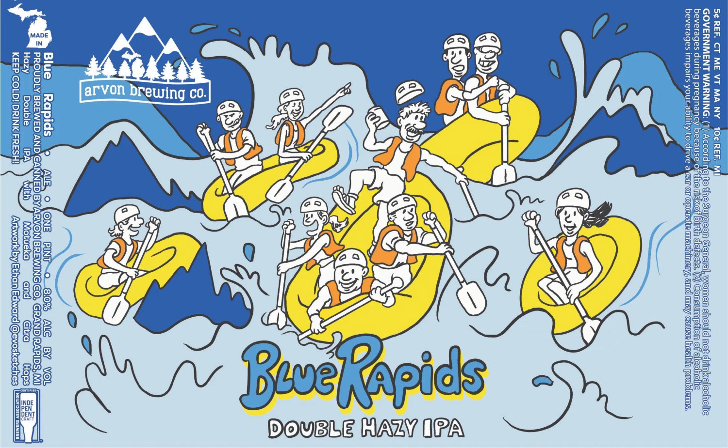 Arvon Brewing Blue Rapids Double IPA