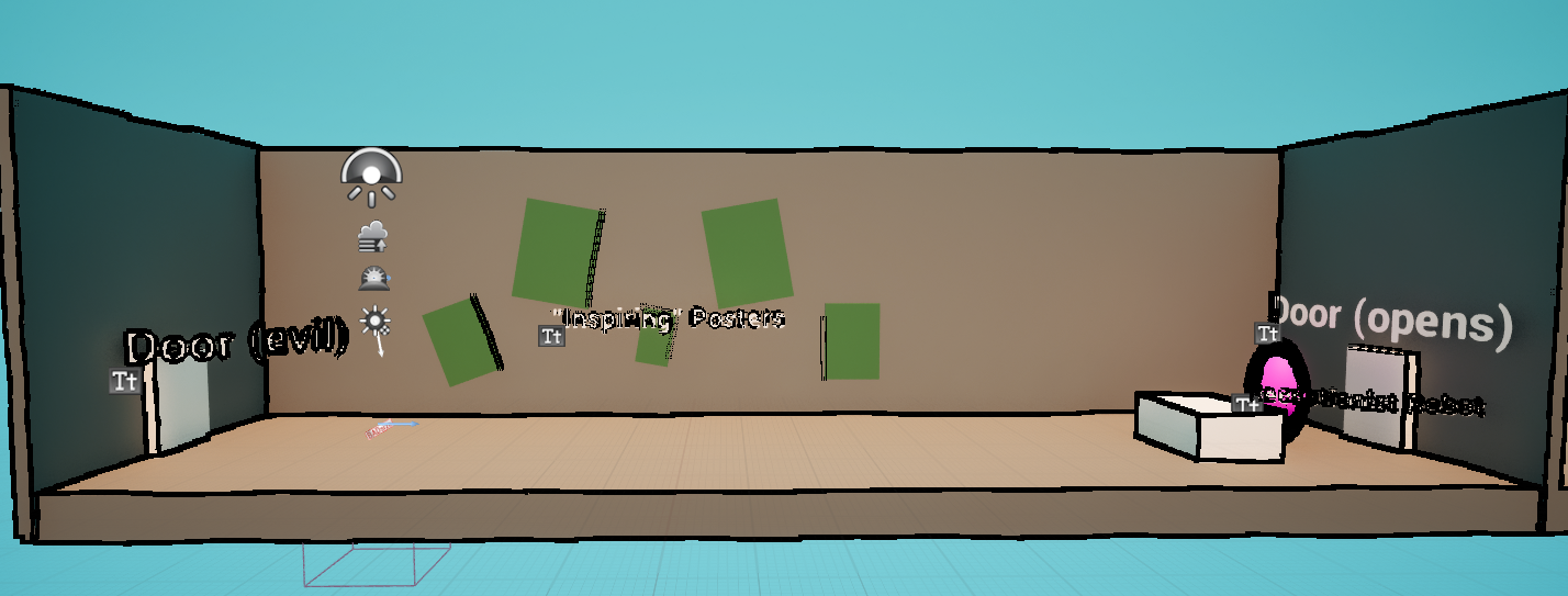 Lobby area of the Super Evil Factory