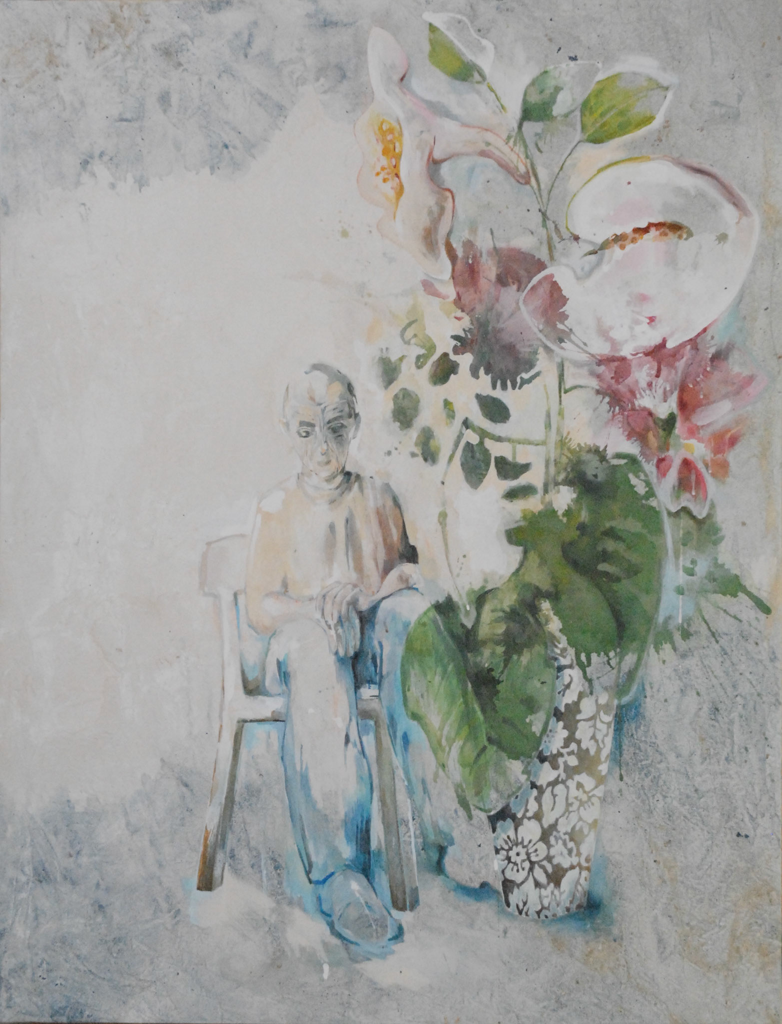 »Zwei Träume, lächelnd« 2017, Öl und Tempera auf Leinwand/ oil and tempera on canvas, 100 x 130 cm