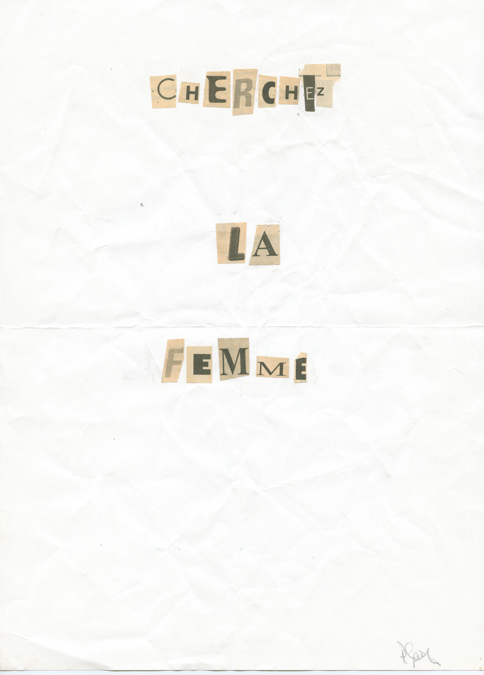 »Cherchez La Femme«, papier découpé, 21 x 29,7 cm