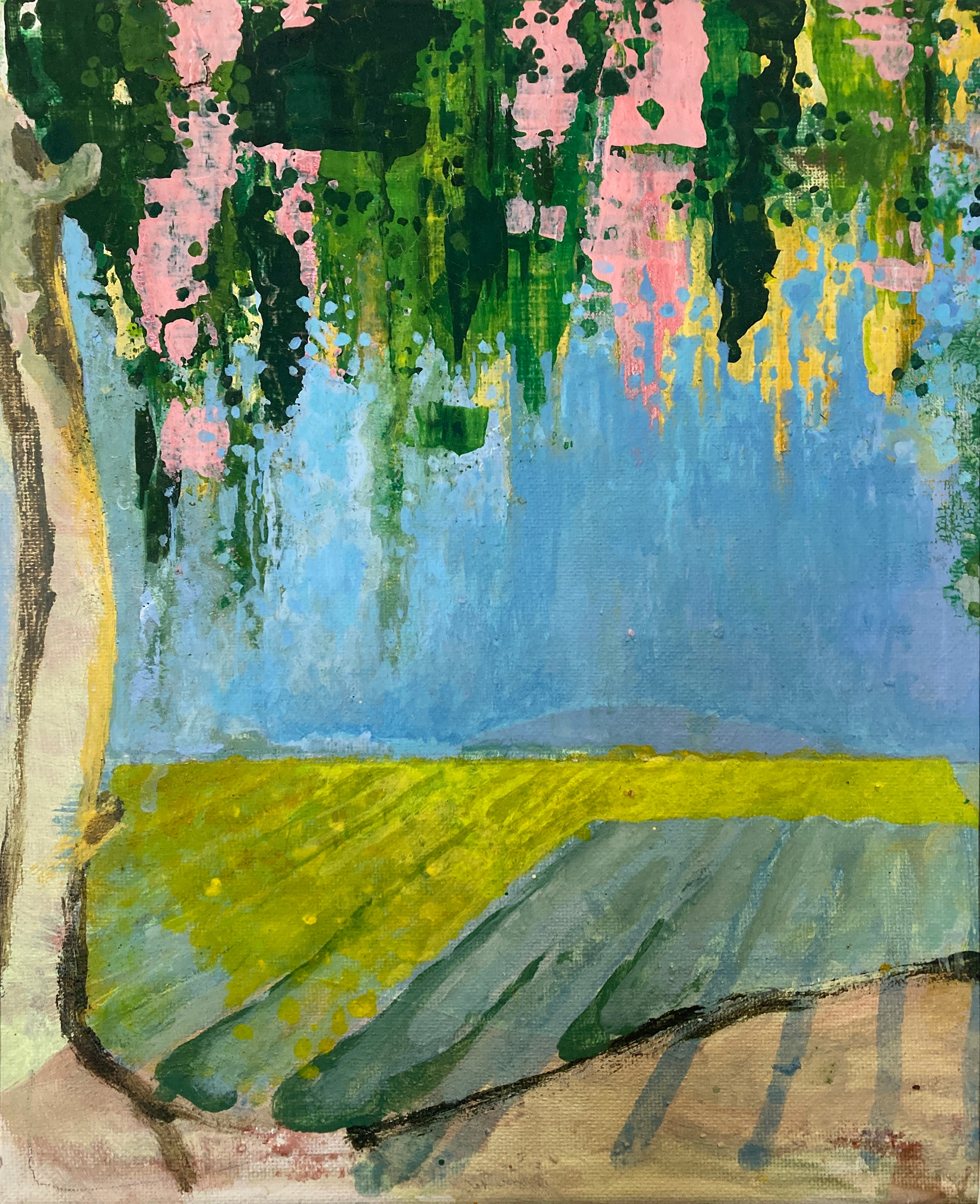 «La Grande Unconnue», gouache on canvas, 30x24 cm, 2025