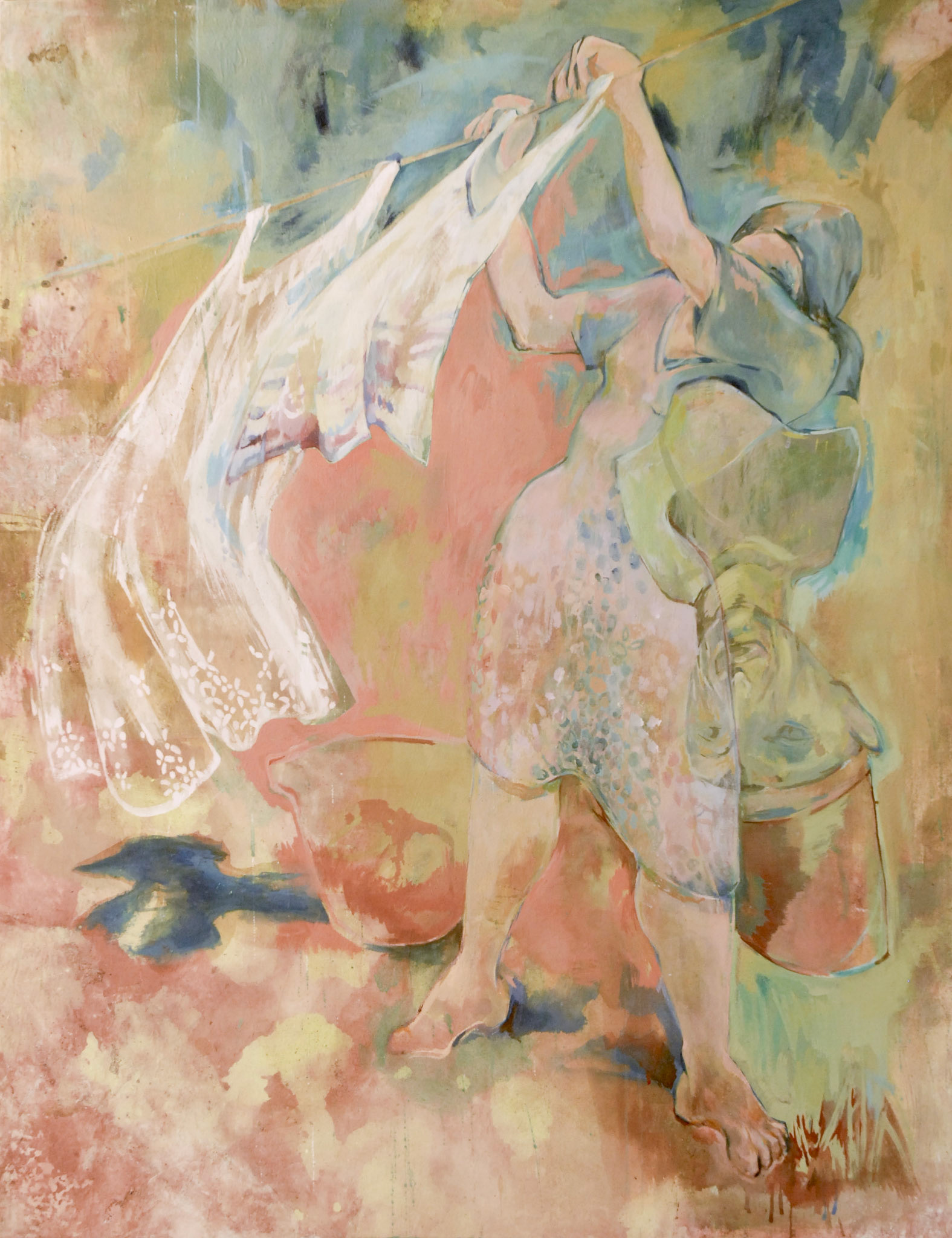 »Die Tochter des Sufi« 2016, Gouache und Öl auf Leinwand/ gouache and oil on canvas, 100 x 130 cm