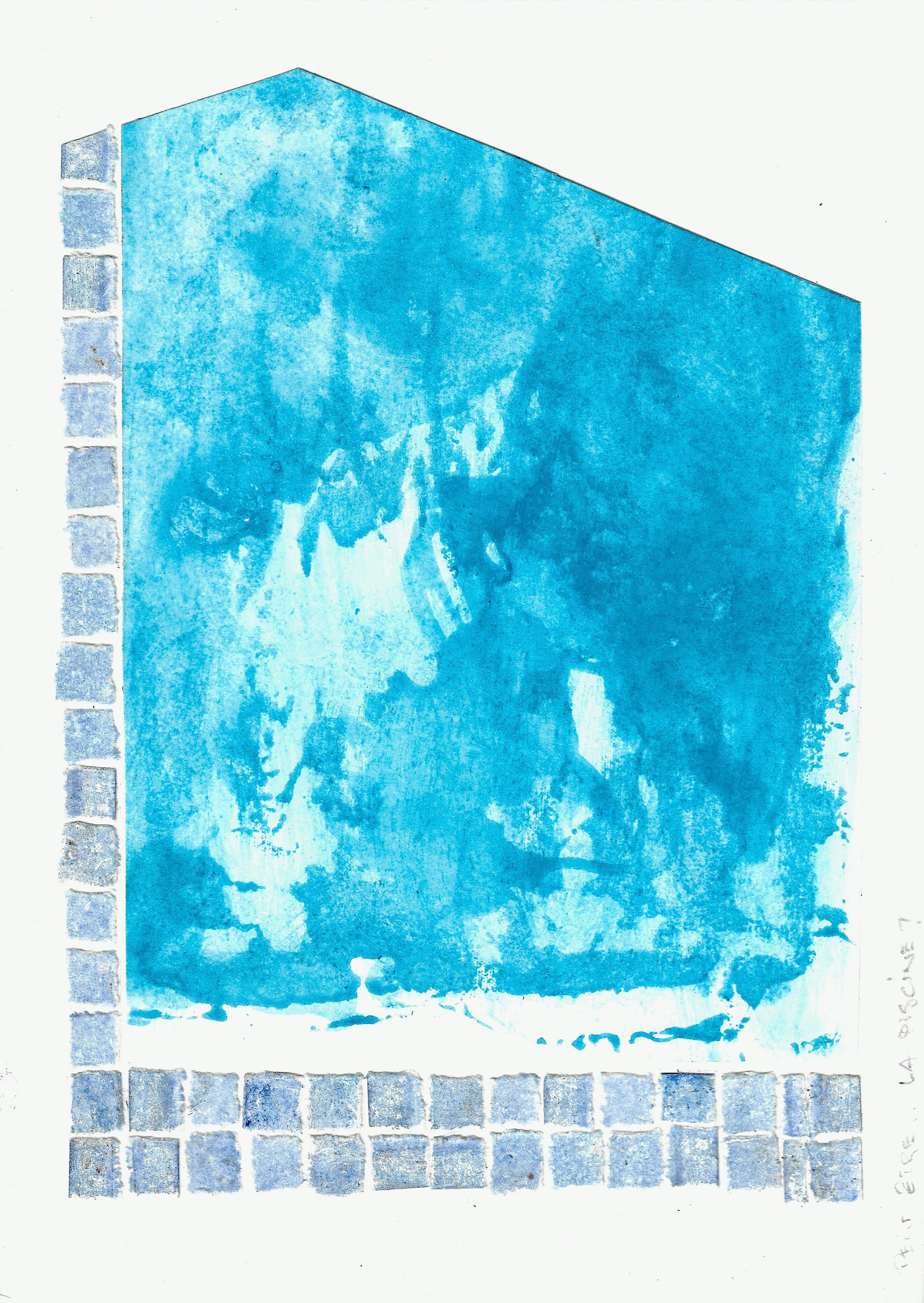»Peut-être... la piscine ?«, mixed media, 21 x 29,7 cm, 2022
