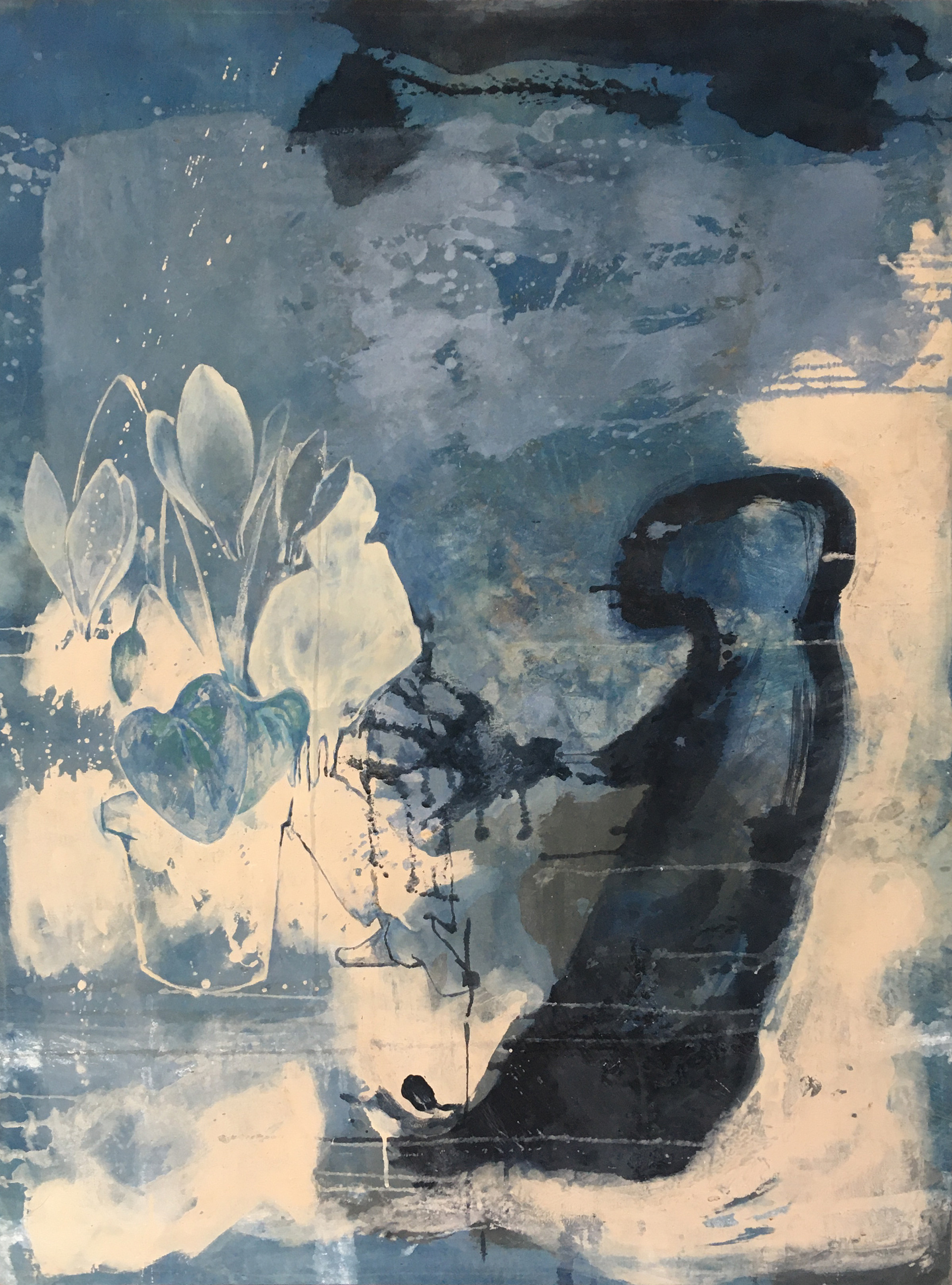 »La Bestia Negra«, Gouache und Öl auf Leinwand, 130x100 cm