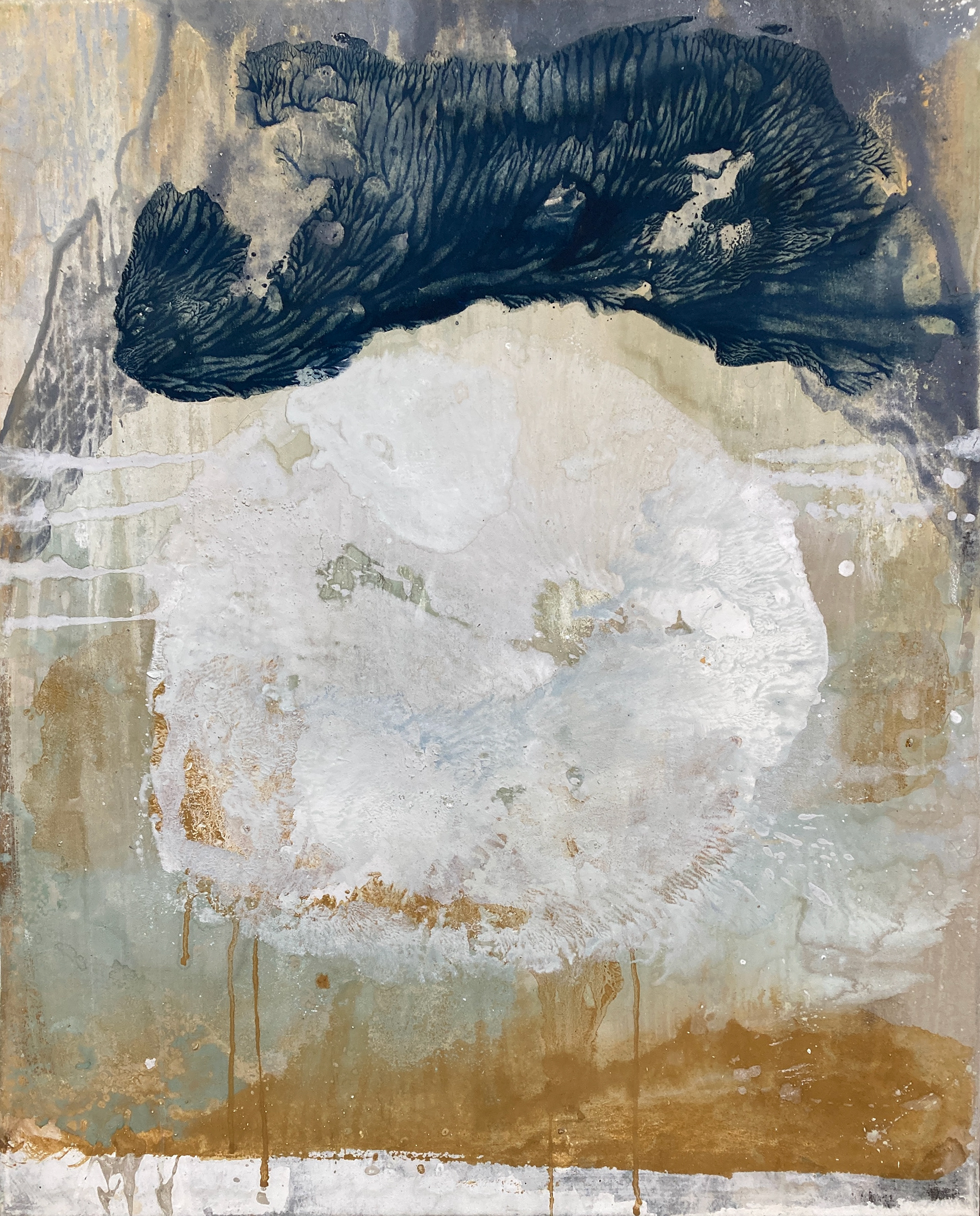 «Teegartens Science II», gouache on canvas, 85x100 cm, 2025