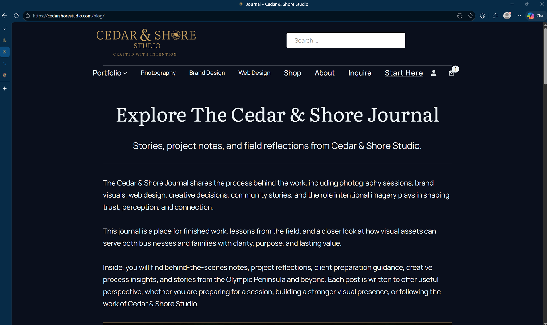 Journal Landing Page