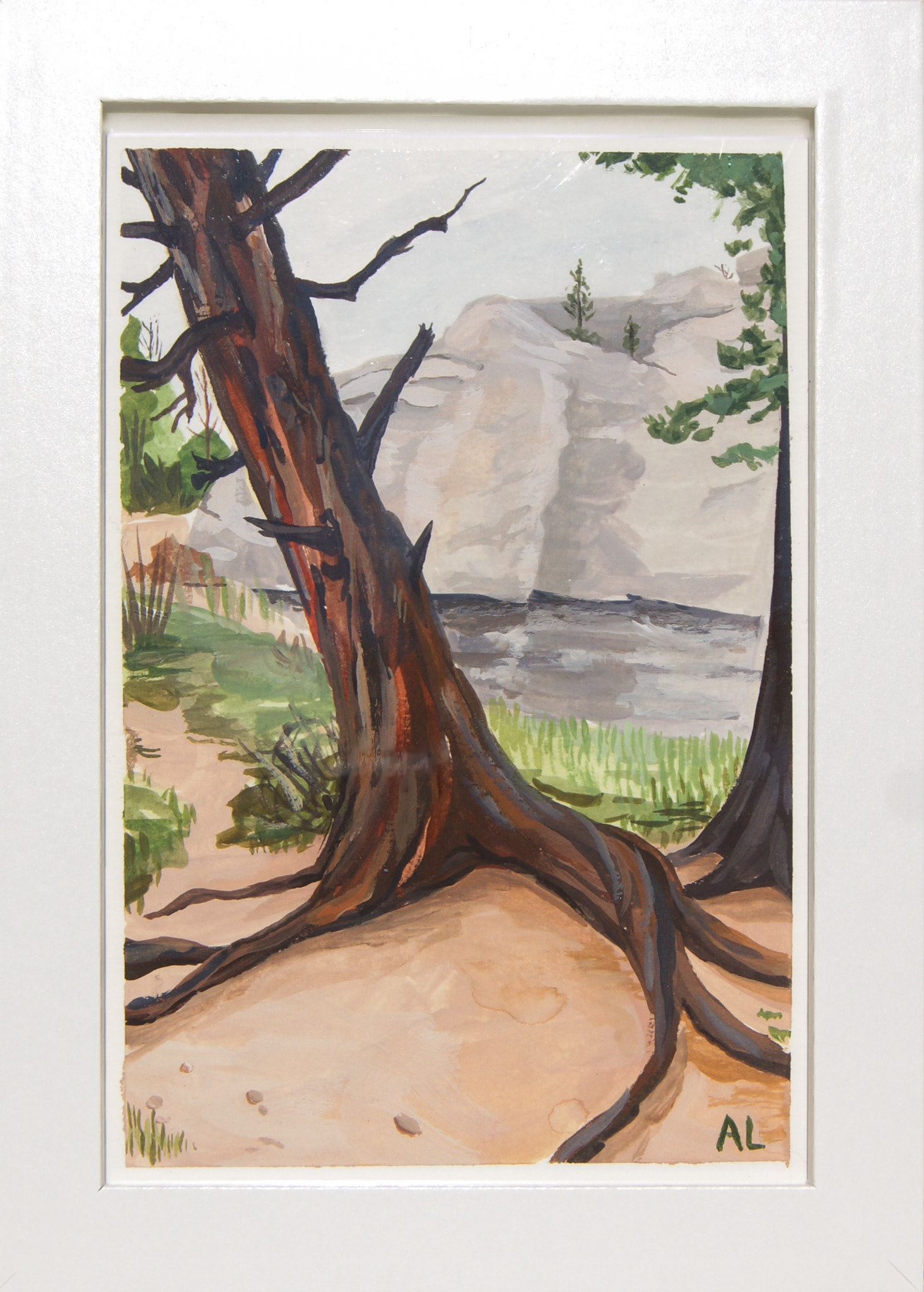 RMNP Emerald Lake, 6 X 4 Inches (7.9 x 5.7 Inches with frame), Gouache on Paper, $43 with frame