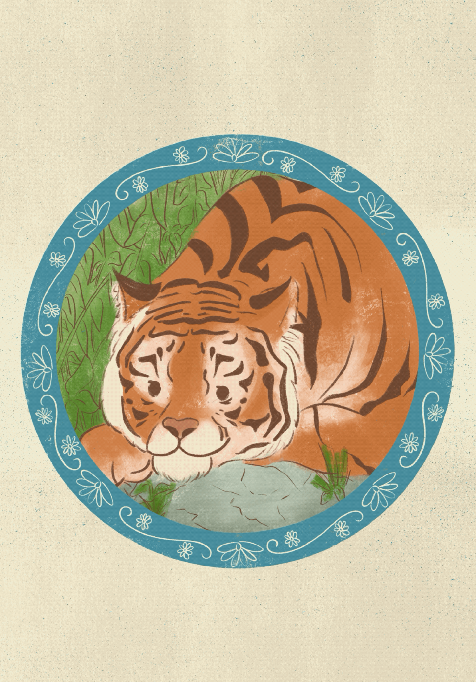 Sleepy Tiger Animated Gif