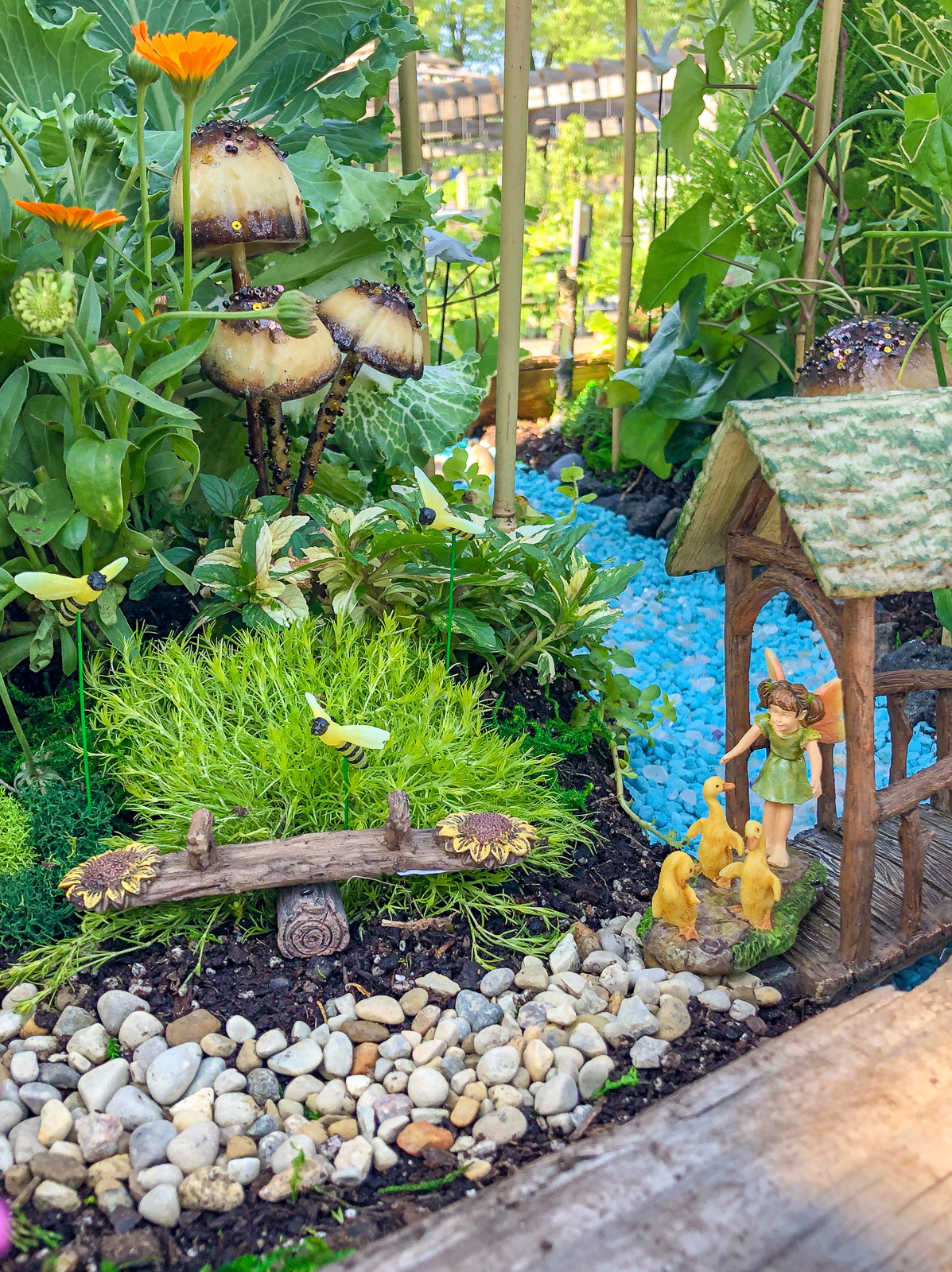 Planted fairy garden display for Chalet