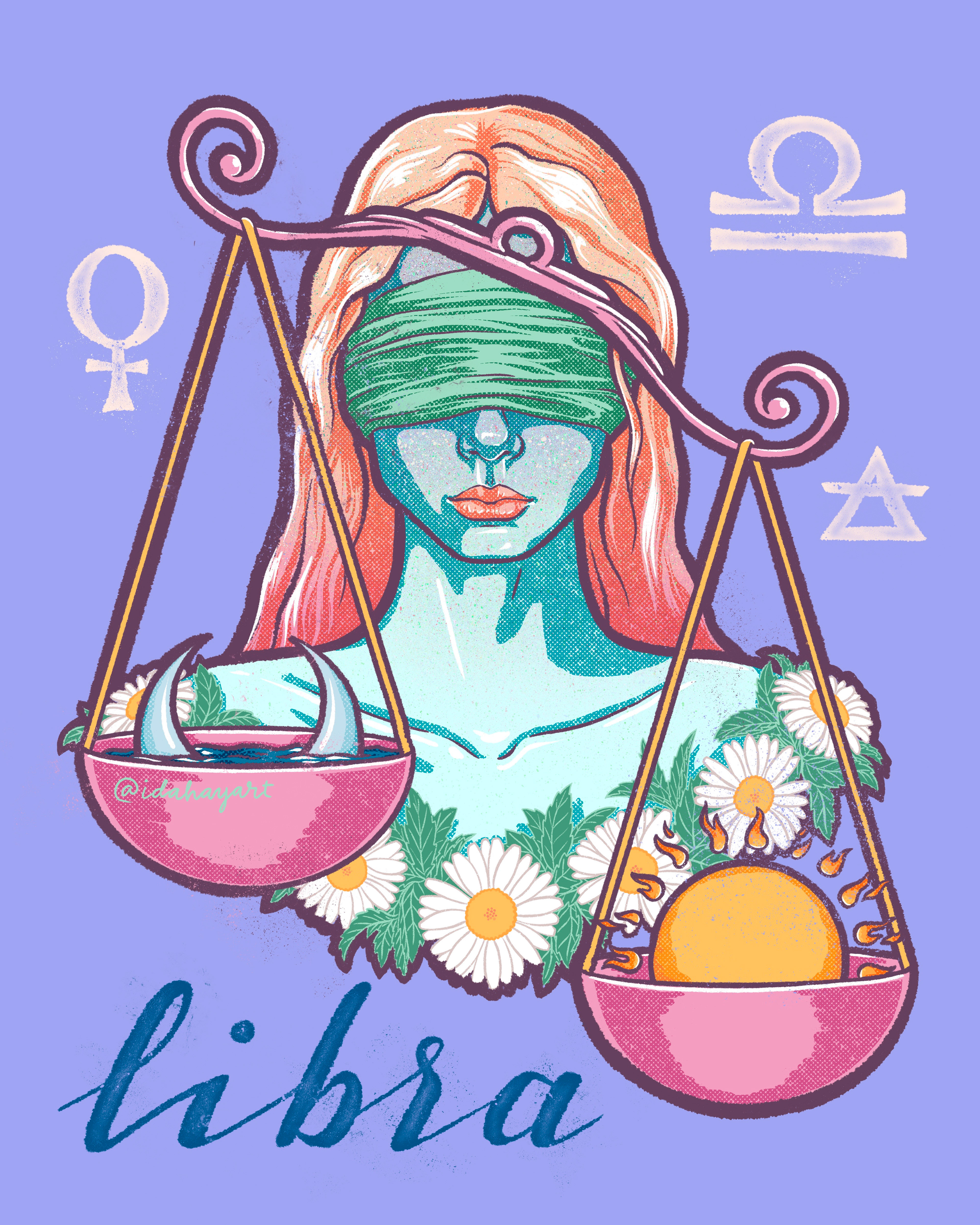 Libra, the seventh of the Zodiac signs. Airy, ruled by Venus. Birthdays September 23–October 22.