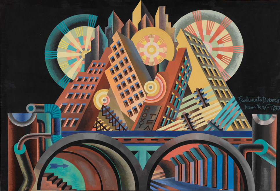 Fortunato Depero, Skyscrapers and Tunnels, 1930