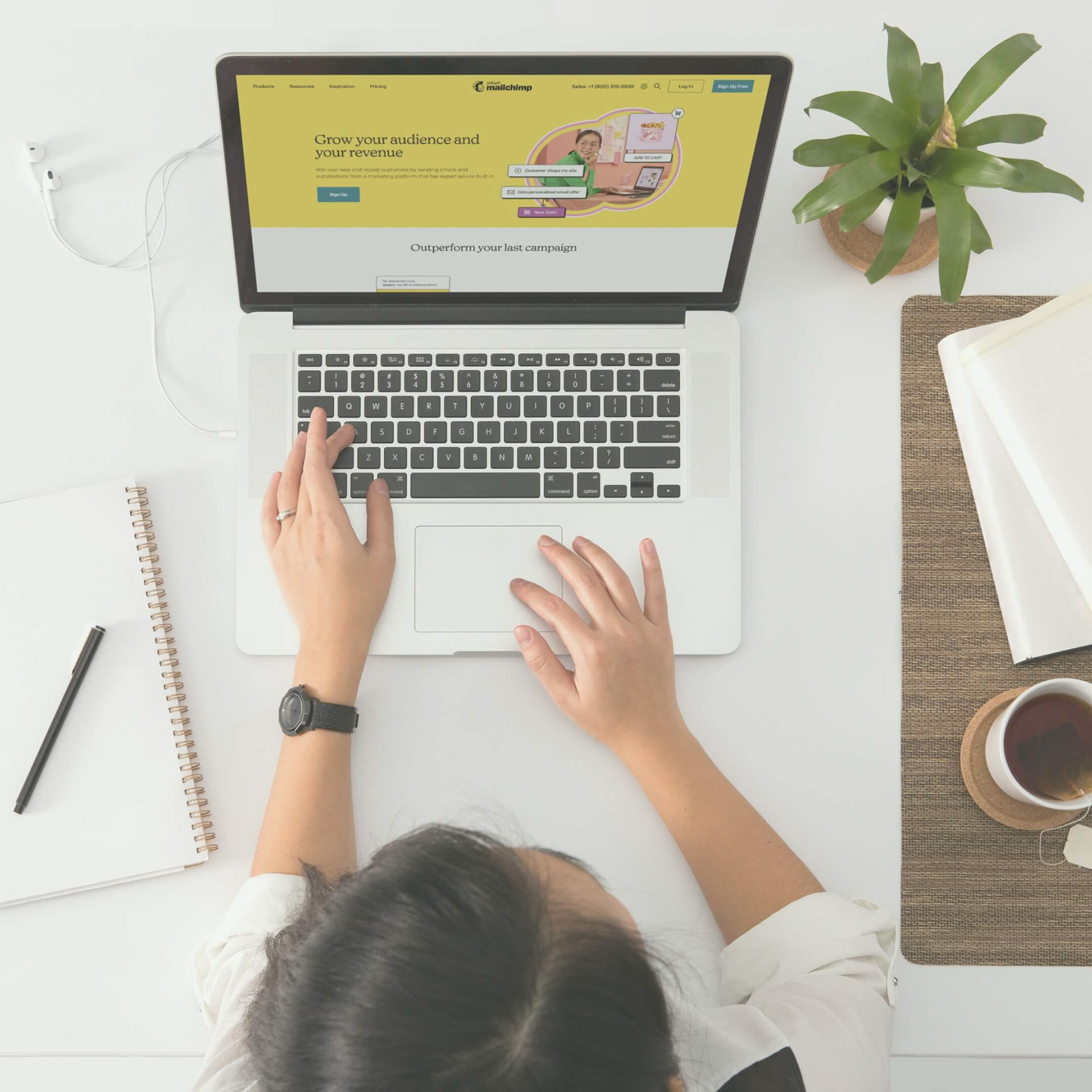 Photo of woman working on laptop