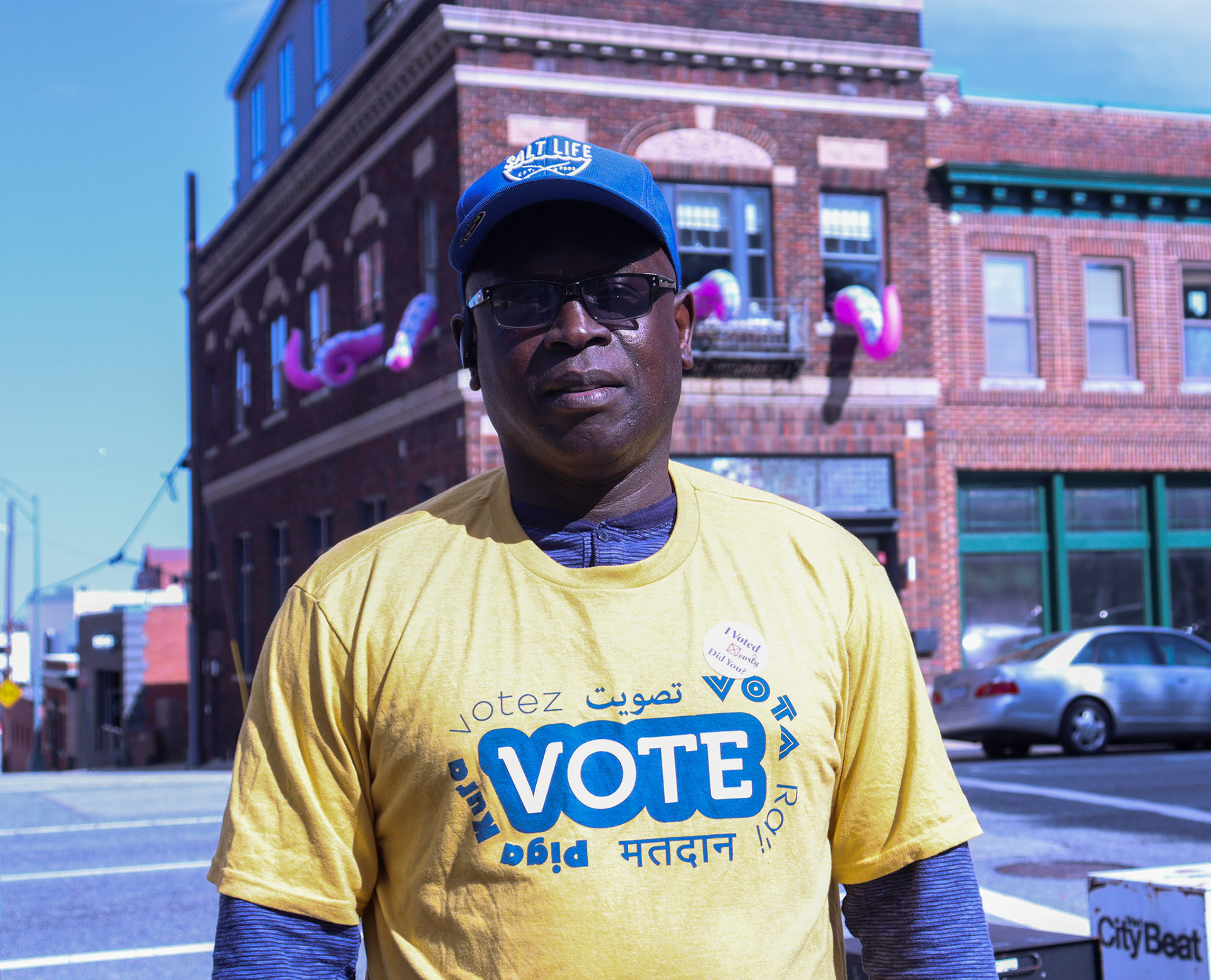 Fallou, " Because as immigrants here, I believe that getting together in where we are welcome and showing our interest in public work I think is the best thing an immigrant can have."