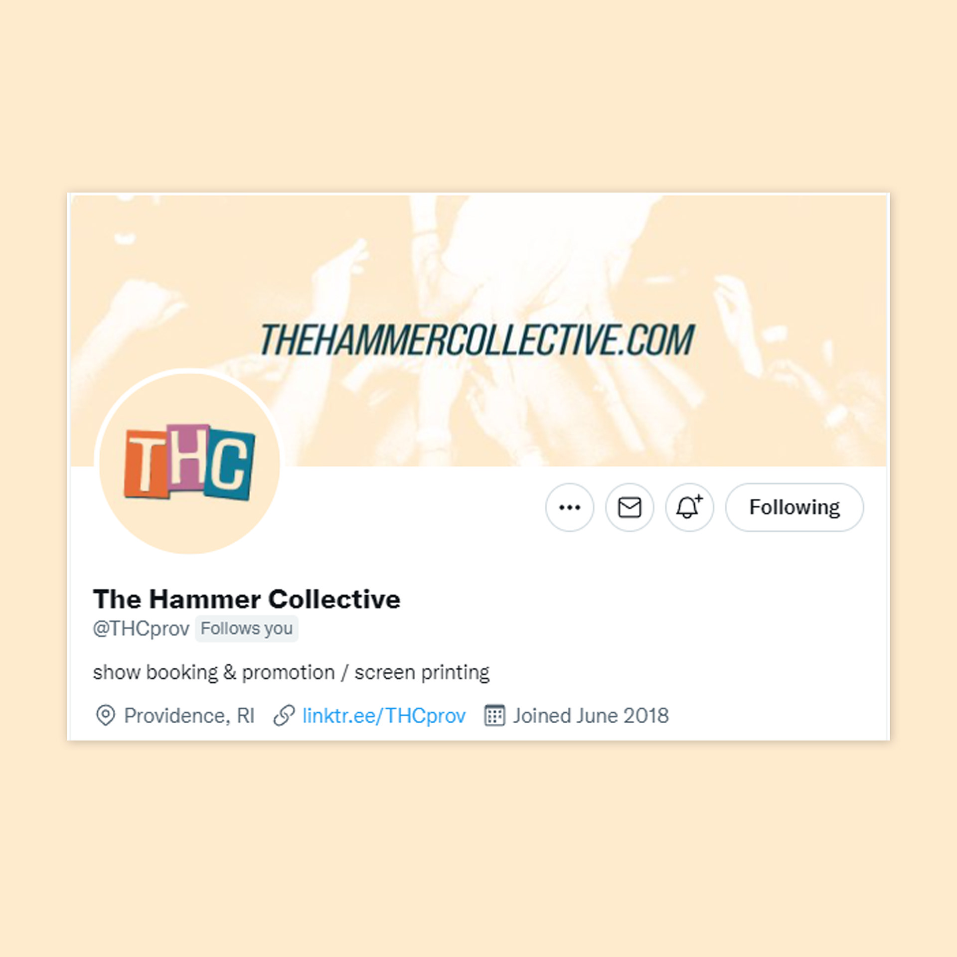 Twitter Header for The Hammer Collective