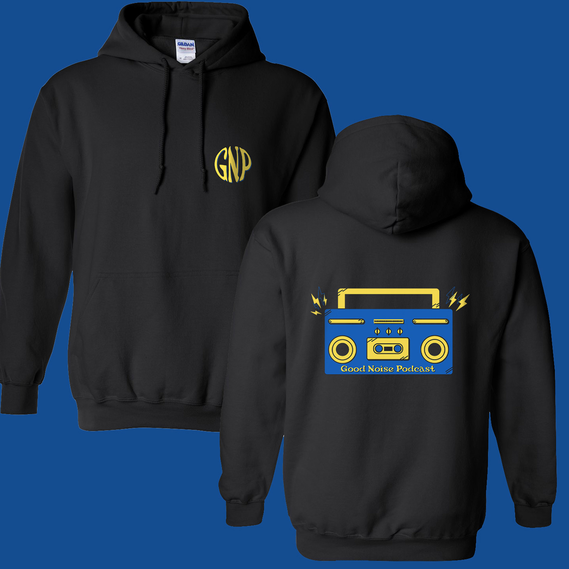 Hoodie design for Good Noise Podcast