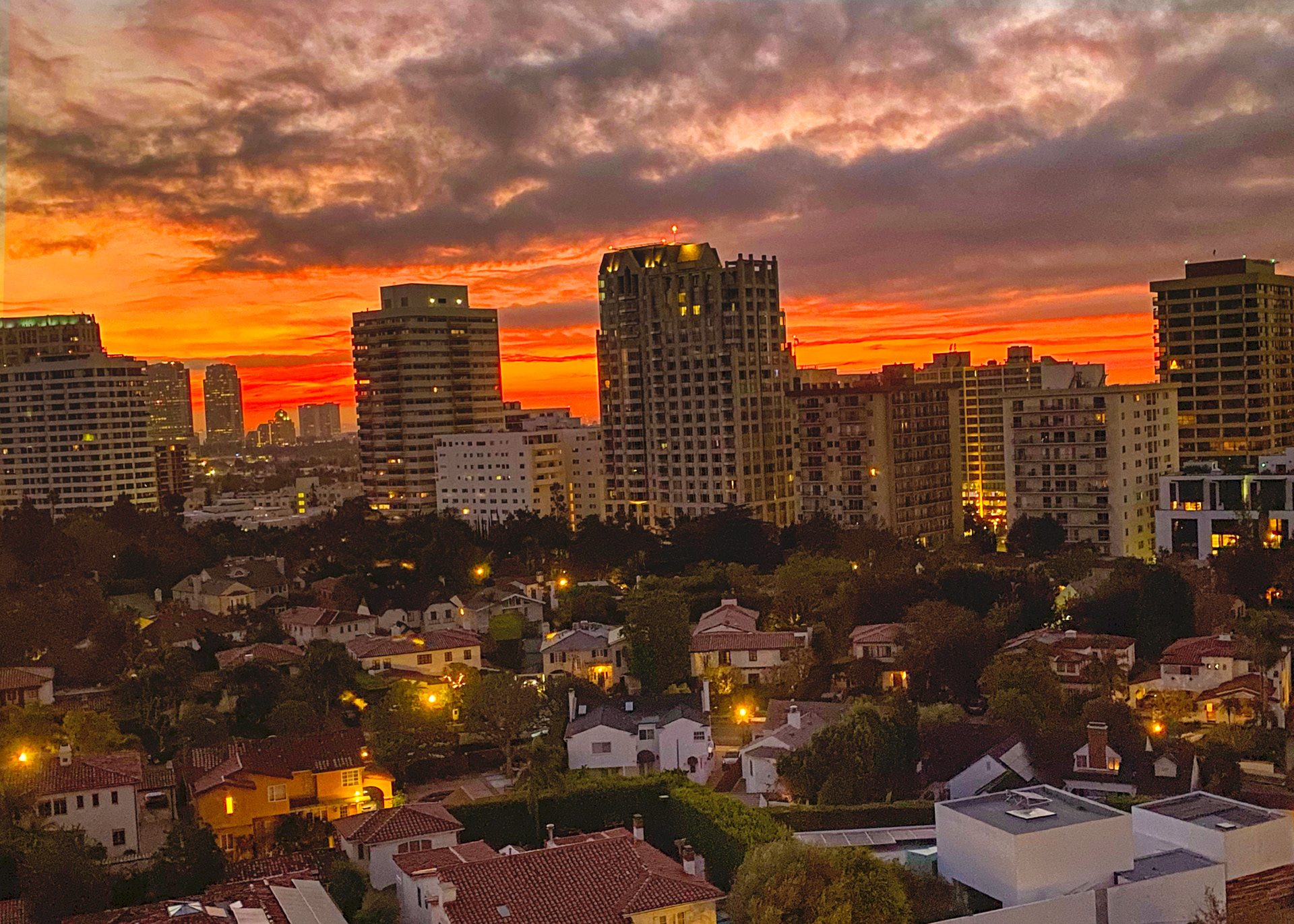 Sunrise over Los Angeles.