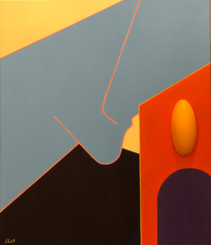"Confusione interiore", 2021, acrilico e stampa 3d su tela, 70x60, DISPONIBILE (per info scrivere a questo indirizzo: sebastianofurlotti@gmail.com )