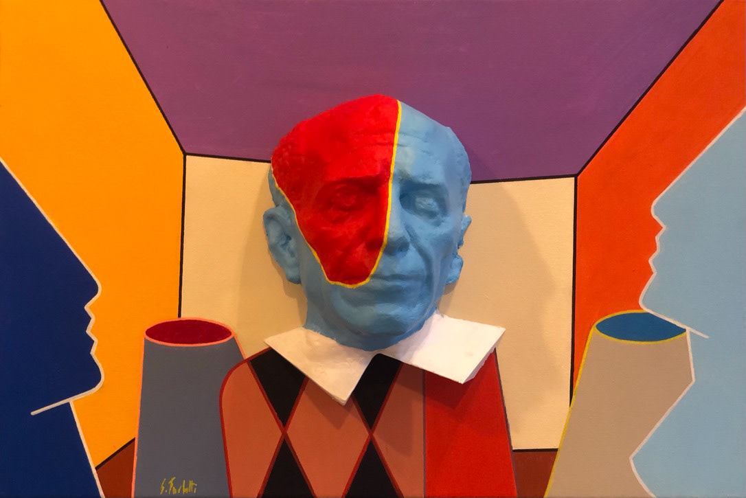 "Una lacrima di vino", 2021, acrilico e stampa 3d su tela, 40x60, DISPONIBILE (per info scrivere a questo indirizzo: sebastianofurlotti@gmail.com )