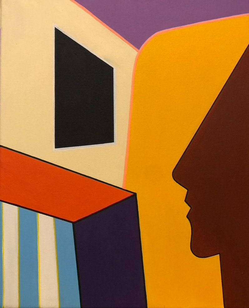"Contemplazione insoddisfatta", 2021, acrilico su tela, 50x40, DISPONIBILE (per info scrivere a questo indirizzo: sebastianofurlotti@gmail.com )