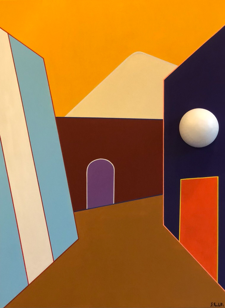 "La sera cadeva", 2021, acrilico e stampa 3d su tela, 80x60, DISPONIBILE (per info scrivere a questo indirizzo: sebastianofurlotti@gmail.com )