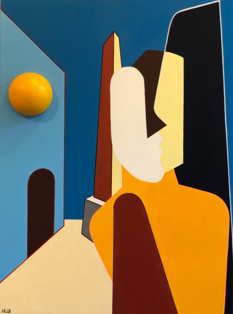 "Troppo vistoso", 2021, acrilico e stampa 3d su tela, 80x60, COLLEZIONE PRIVATA