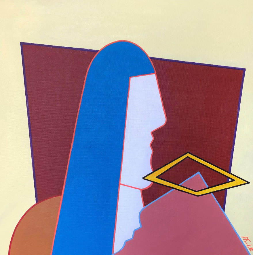 "Madonna con bambino", 2022, acrilico su tela, 60x60, COLLEZIONE PRIVATA
