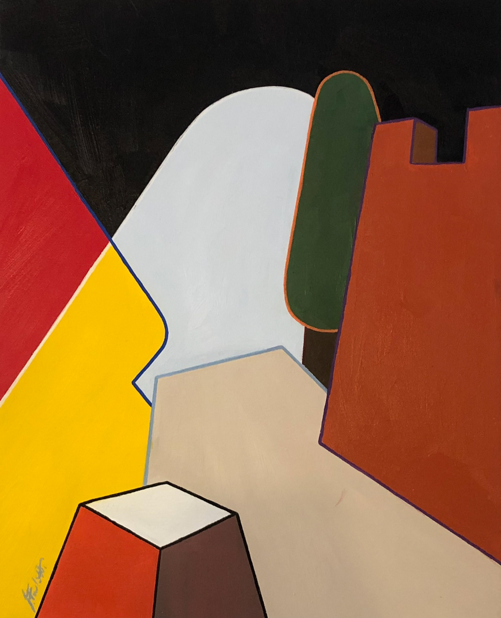 "Impalcature di vita", 2022, olio su tela, 50x40, DISPONIBILE (per info scrivere a questo indirizzo: sebastianofurlotti@gmail.com )