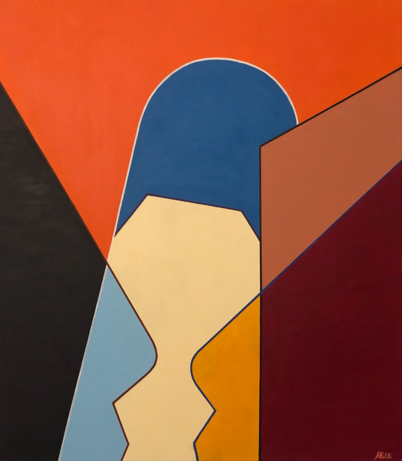 "Corpi e anime", 2022, acrilico su tela, 90x70, COLLEZIONE F.S.
