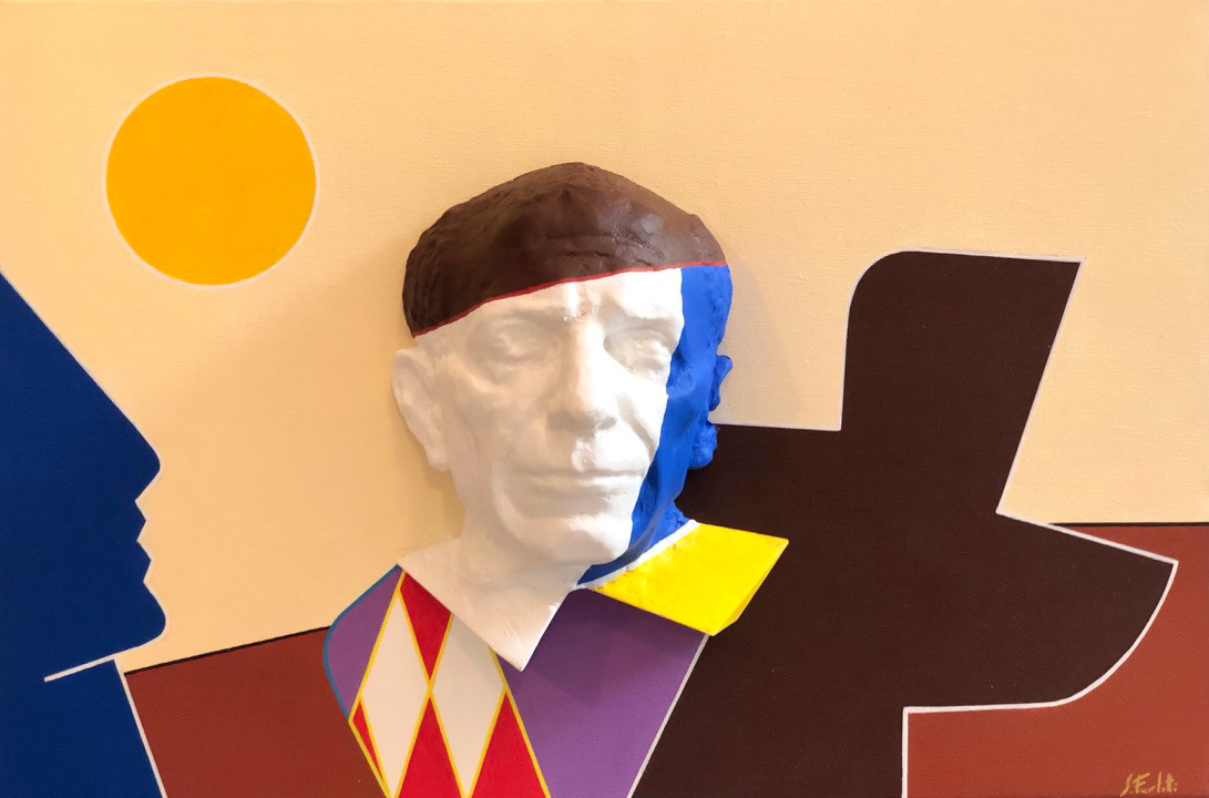 "La passione della morte", 2021, acrilico e stampa 3d su tela, 40x60, DISPONIBILE (per info scrivere a questo indirizzo: sebastianofurlotti@gmail.com )