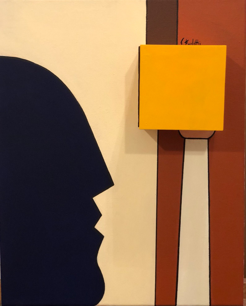 "Il massiccio Ercole", 2021, acrilico e stampa 3d su tela, 50x40, DISPONIBILE (per info scrivere a questo indirizzo: sebastianofurlotti@gmail.com )