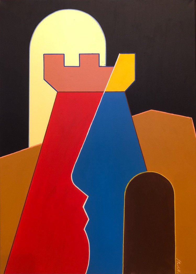 "Future inimicizie", 2022, acrilico su tela, 70x50, DISPONIBILE (per info scrivere a questo indirizzo: sebastianofurlotti@gmail.com )