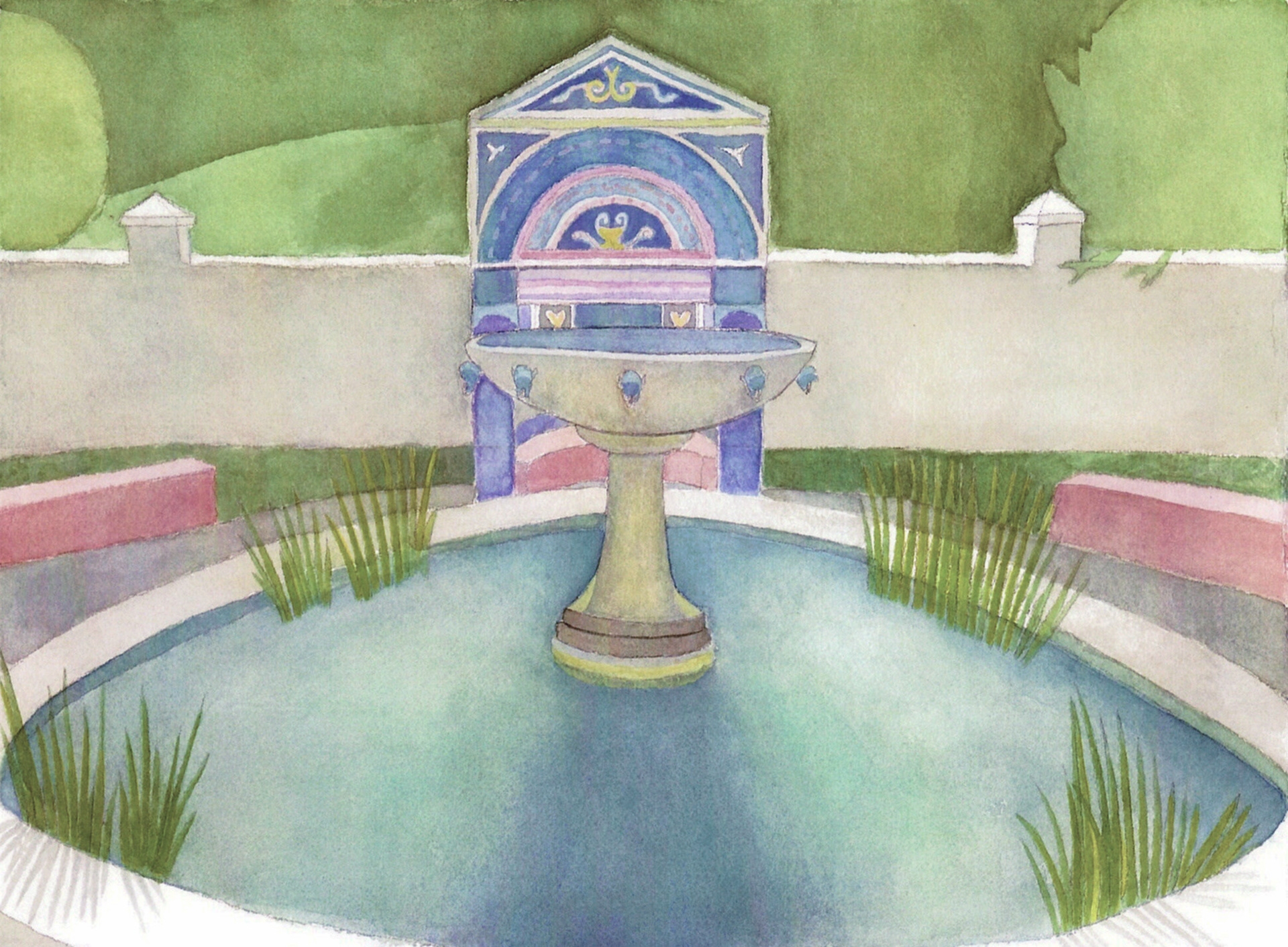 Getty Villa Fountain © 2010