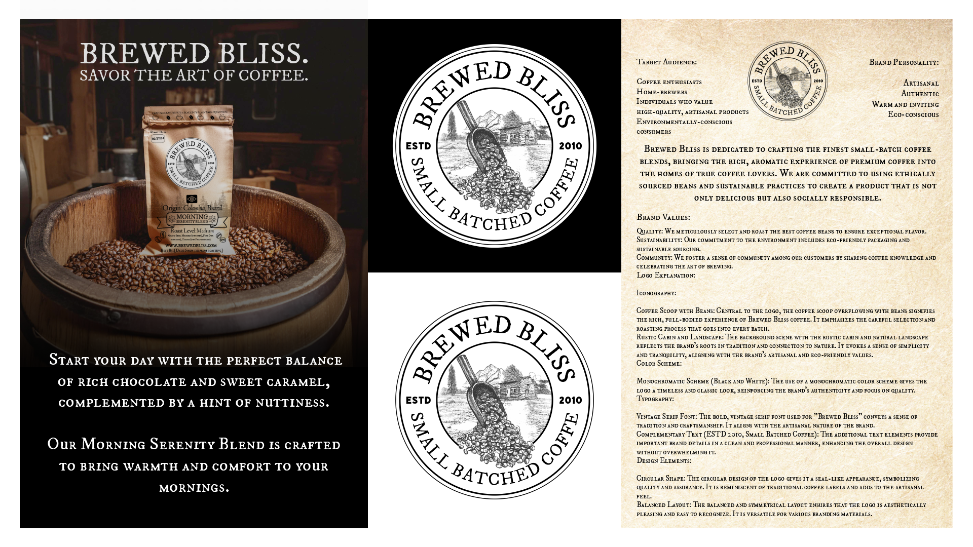Brewed Bliss - Branding and Company message Design - 2025