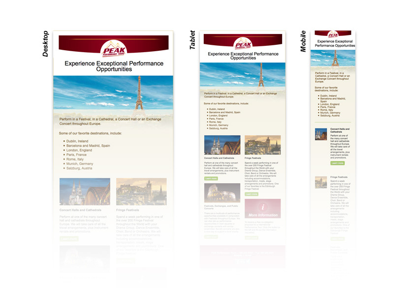 peak tours responsive email 