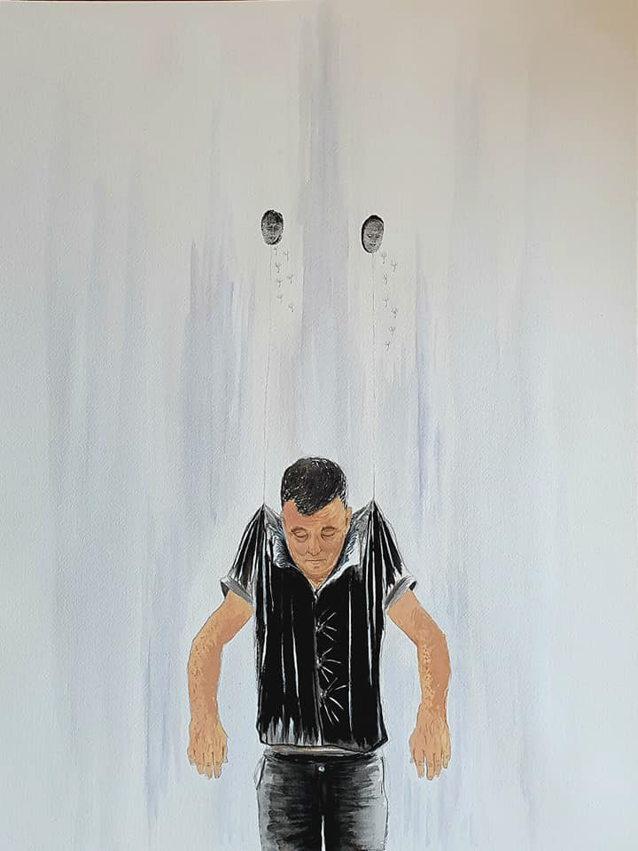 "Second chance" Ink, watercolor and acrylic paper 46X61 cm July 2021