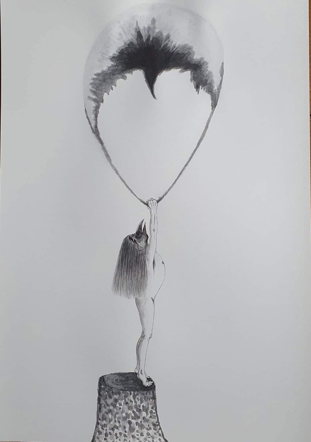Encre de chine et acrylique sur papier, 45X64cm Juin 2020
