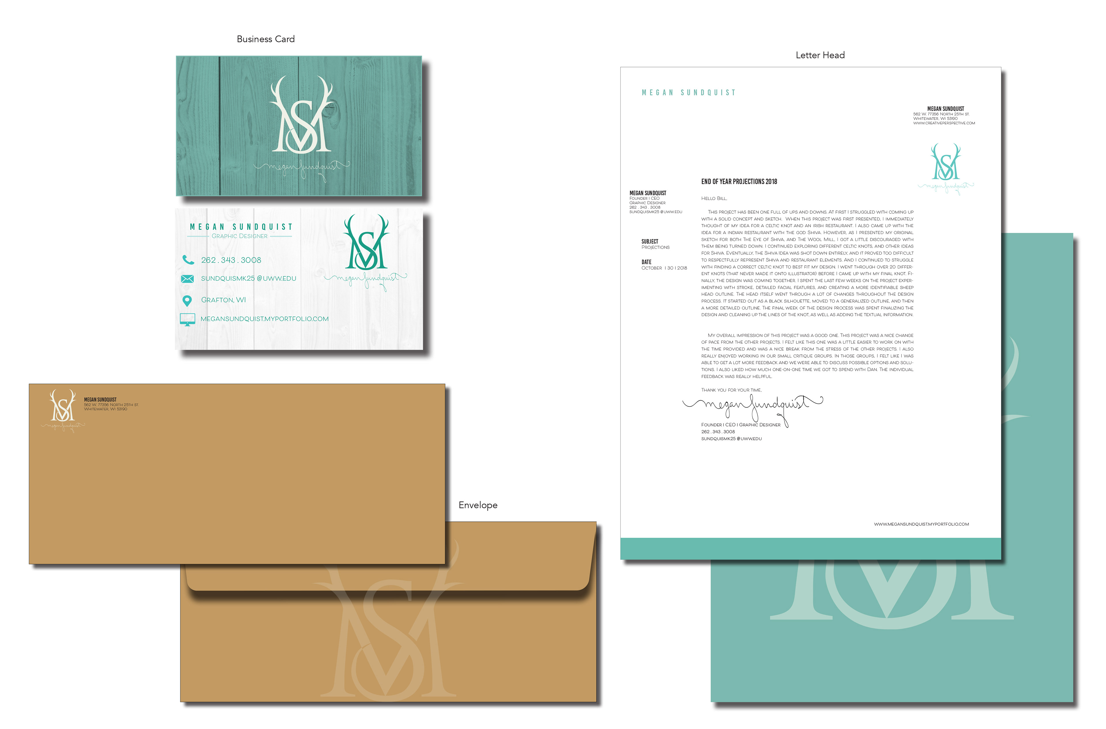 Business Card, Envelope and Letterhead