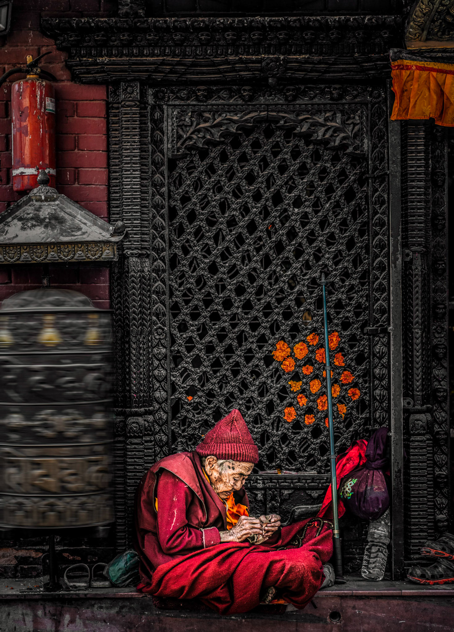 Old Lady At the Boudhanath Stupa in Kathmandu