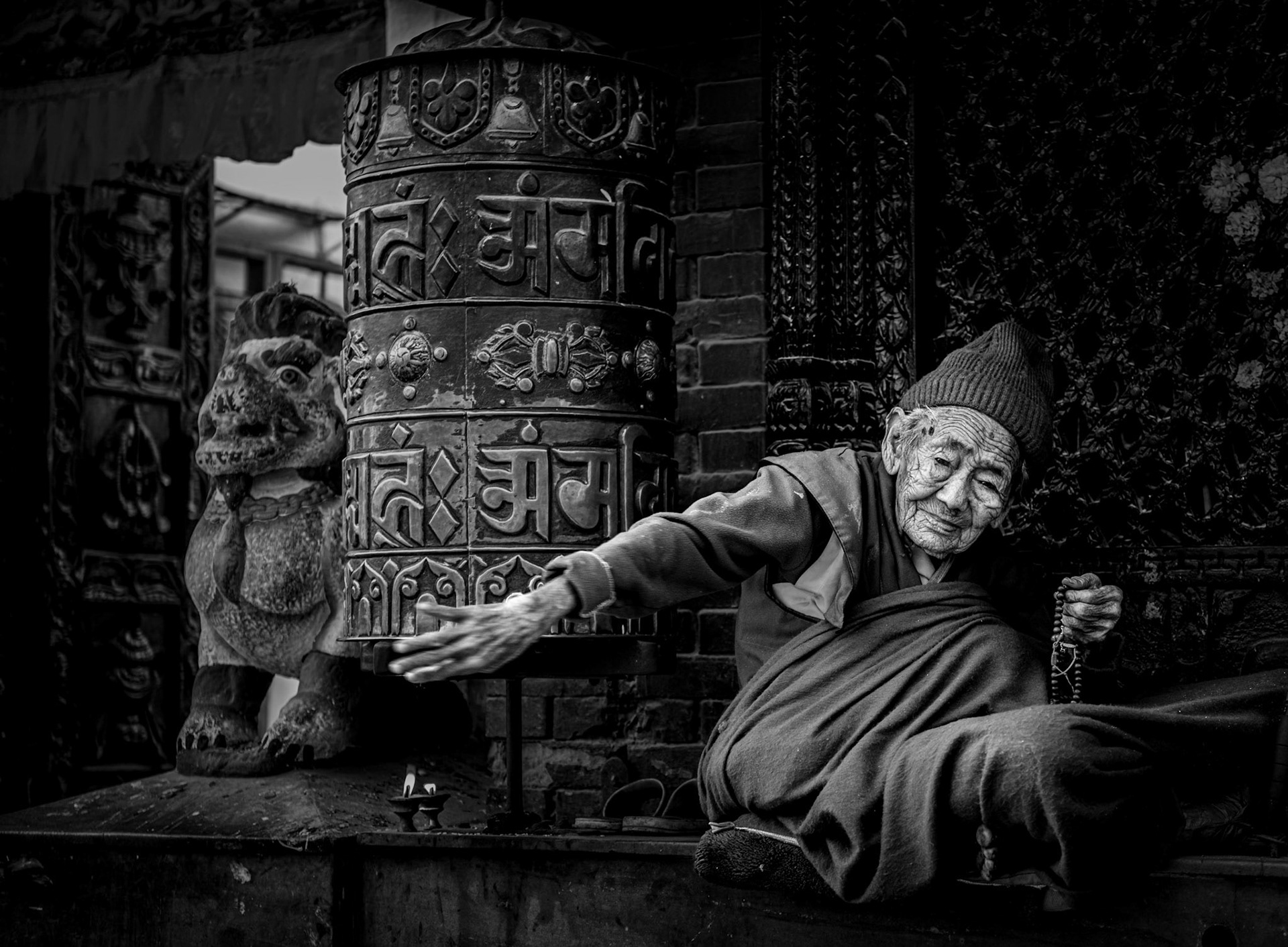 Old Lady At the Boudhanath Stupa in Kathmandu
