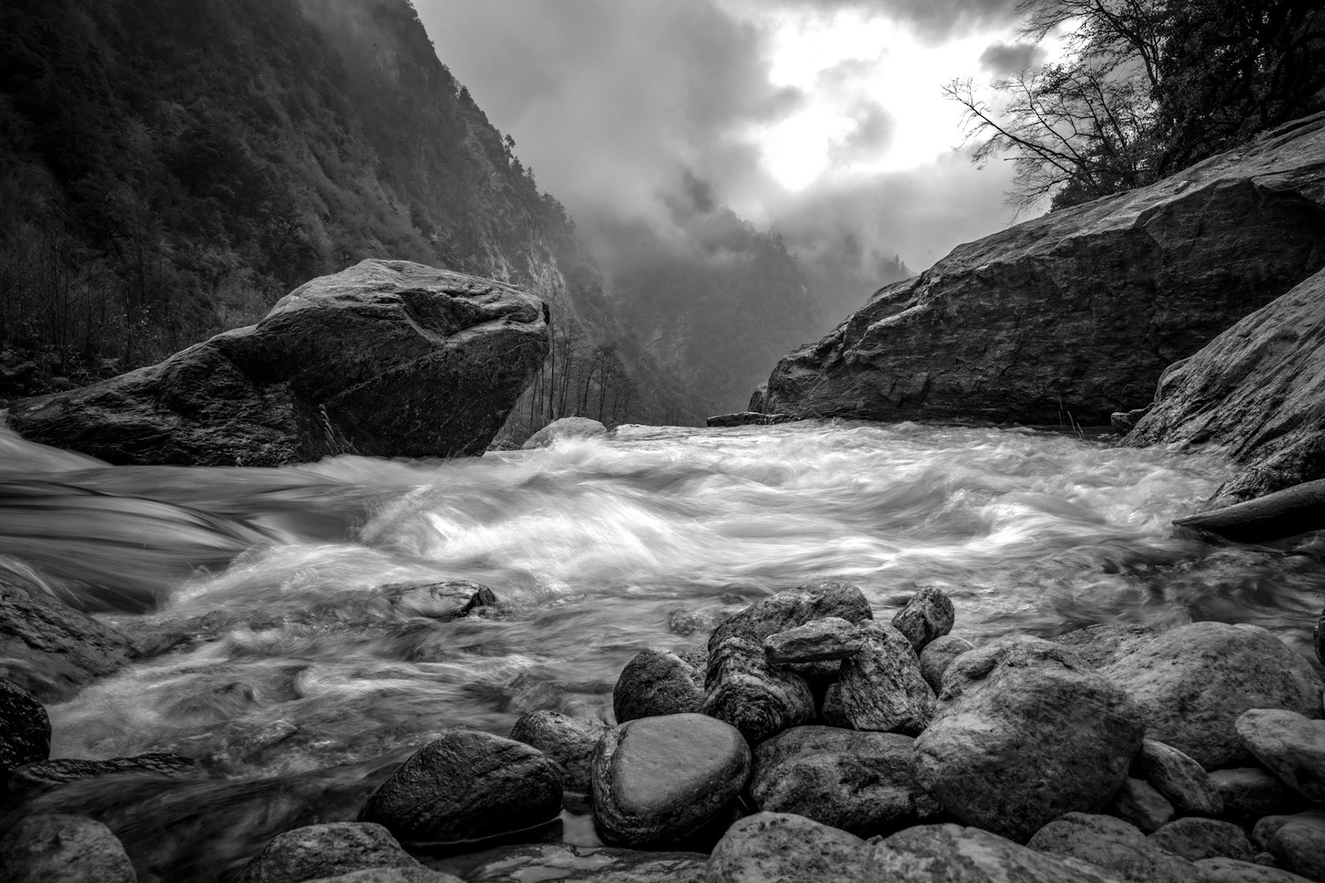 The River - Langtang Trek in the Himalayas, Nepal