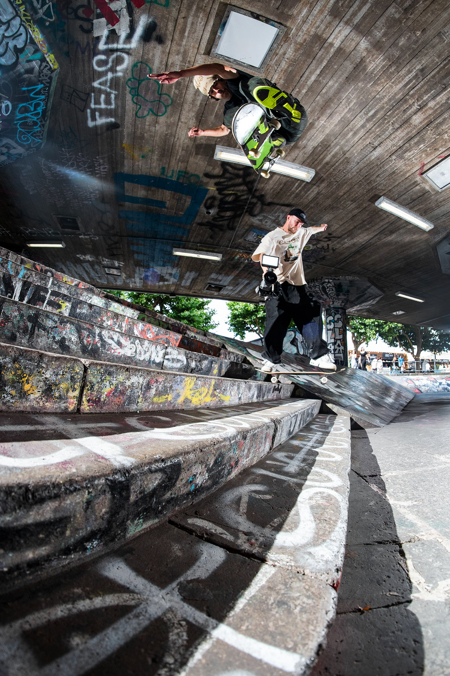 Dougie George, Backside Kickflip. Harrison Woolgar, Firecracker