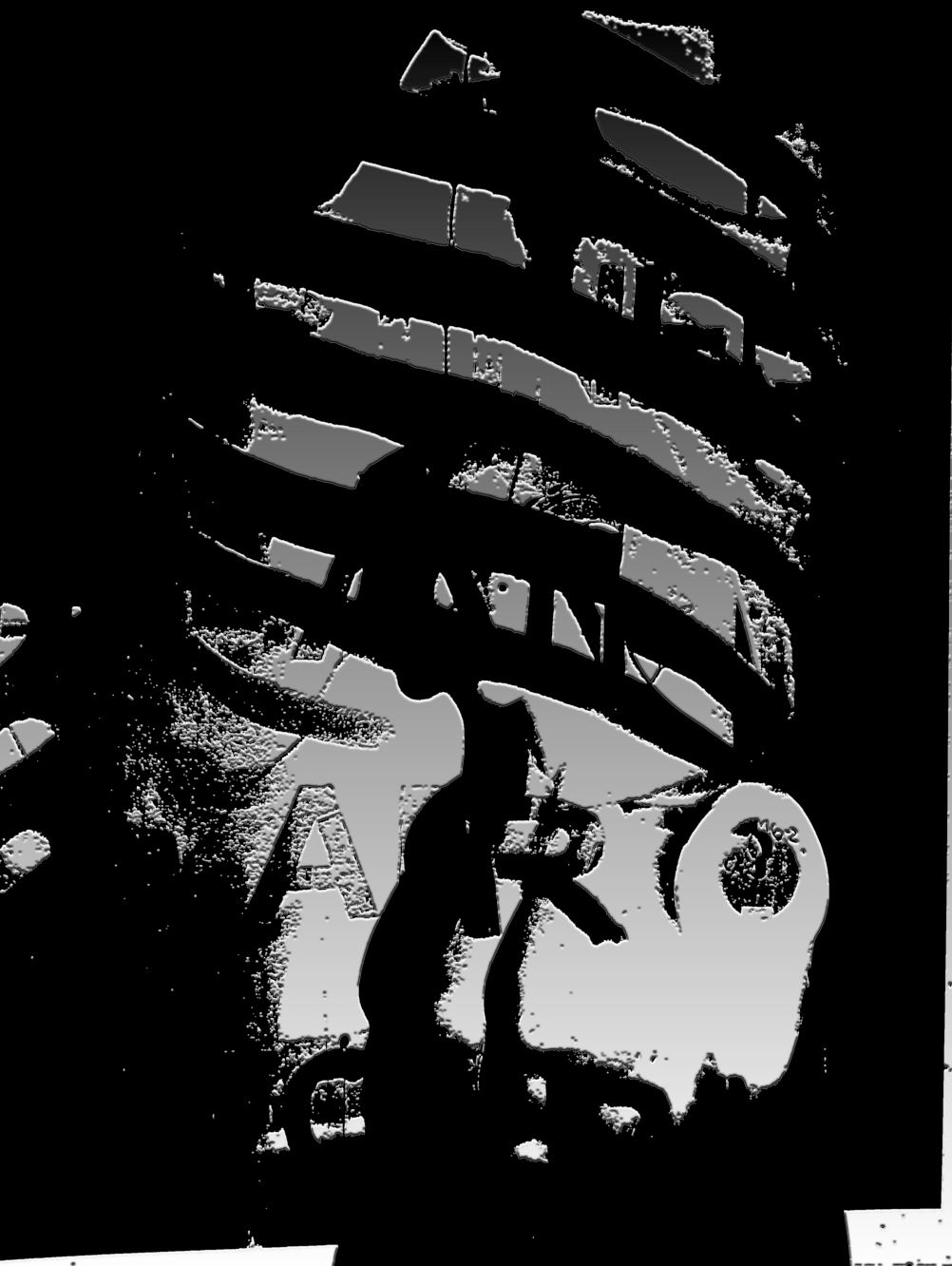 Projection work - acetate sheet 'Is emptiness am art form' projected onto skeleton and upper body of mannequin (2023) 