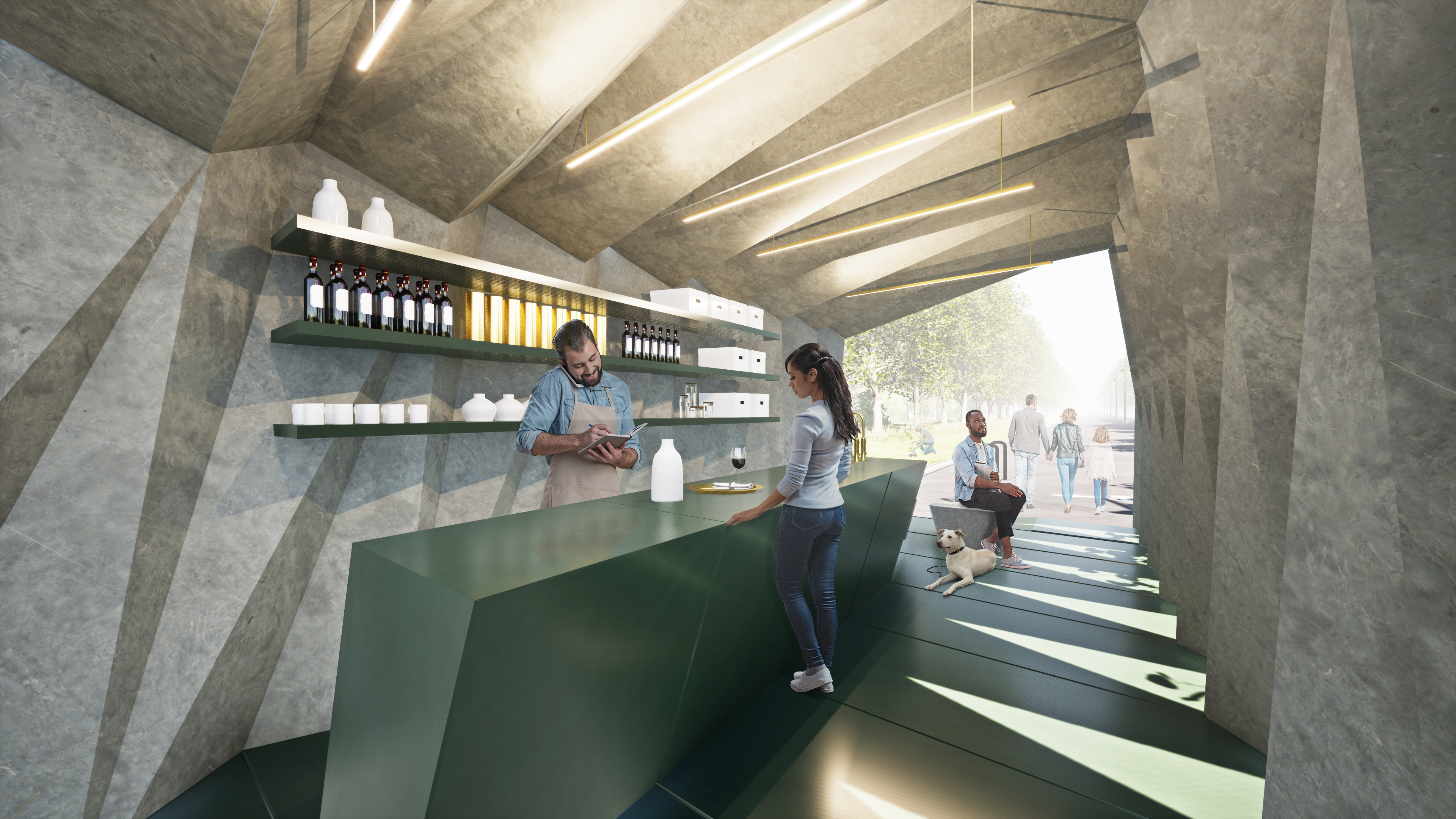 UOOU Studio, Park Pavilion, Sustainable Concrete, Hospitality, Food and Beverages, Nature, Sustainable Architecture, Design, Temporary Architecture