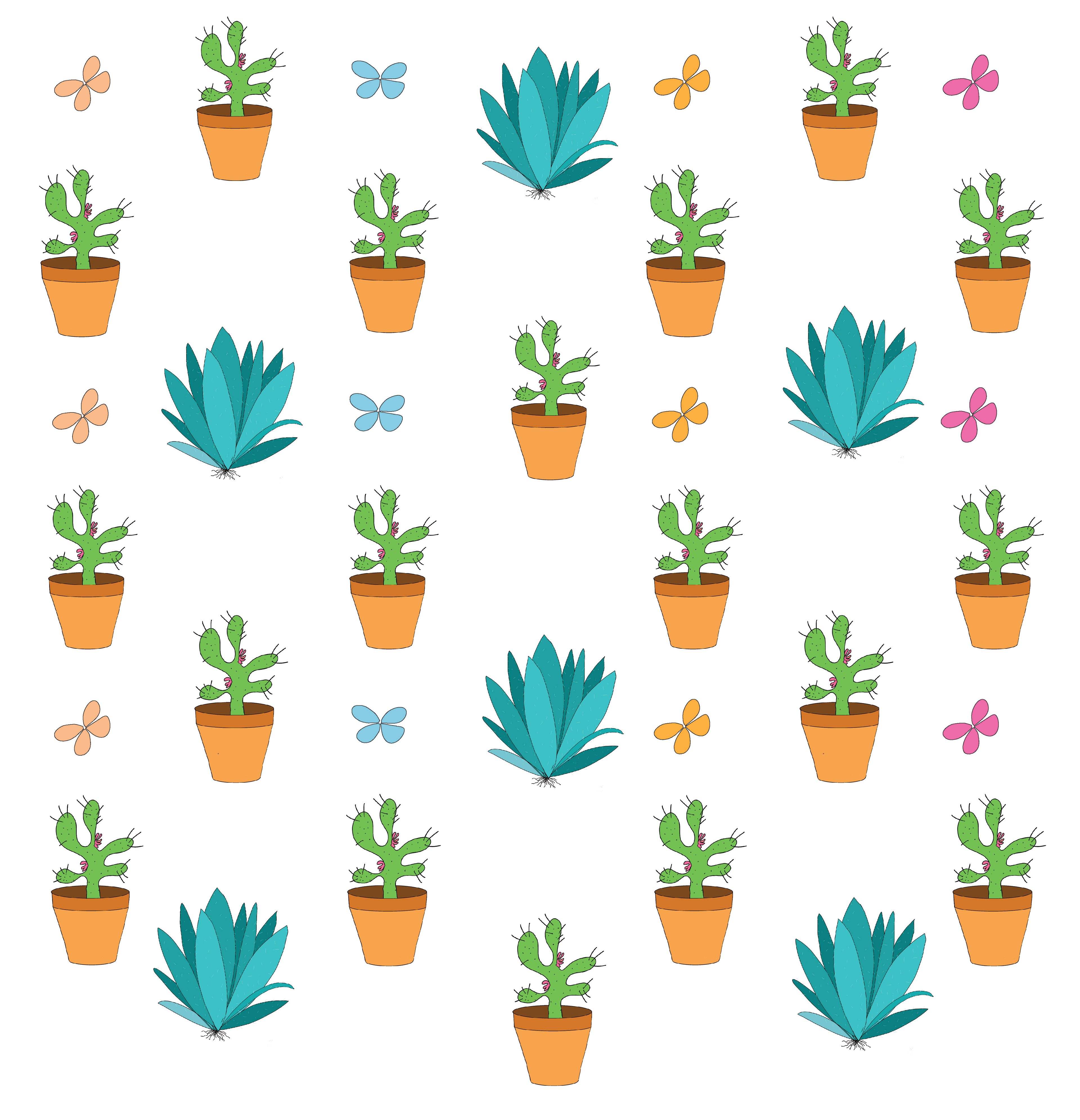 agave + cactus on white