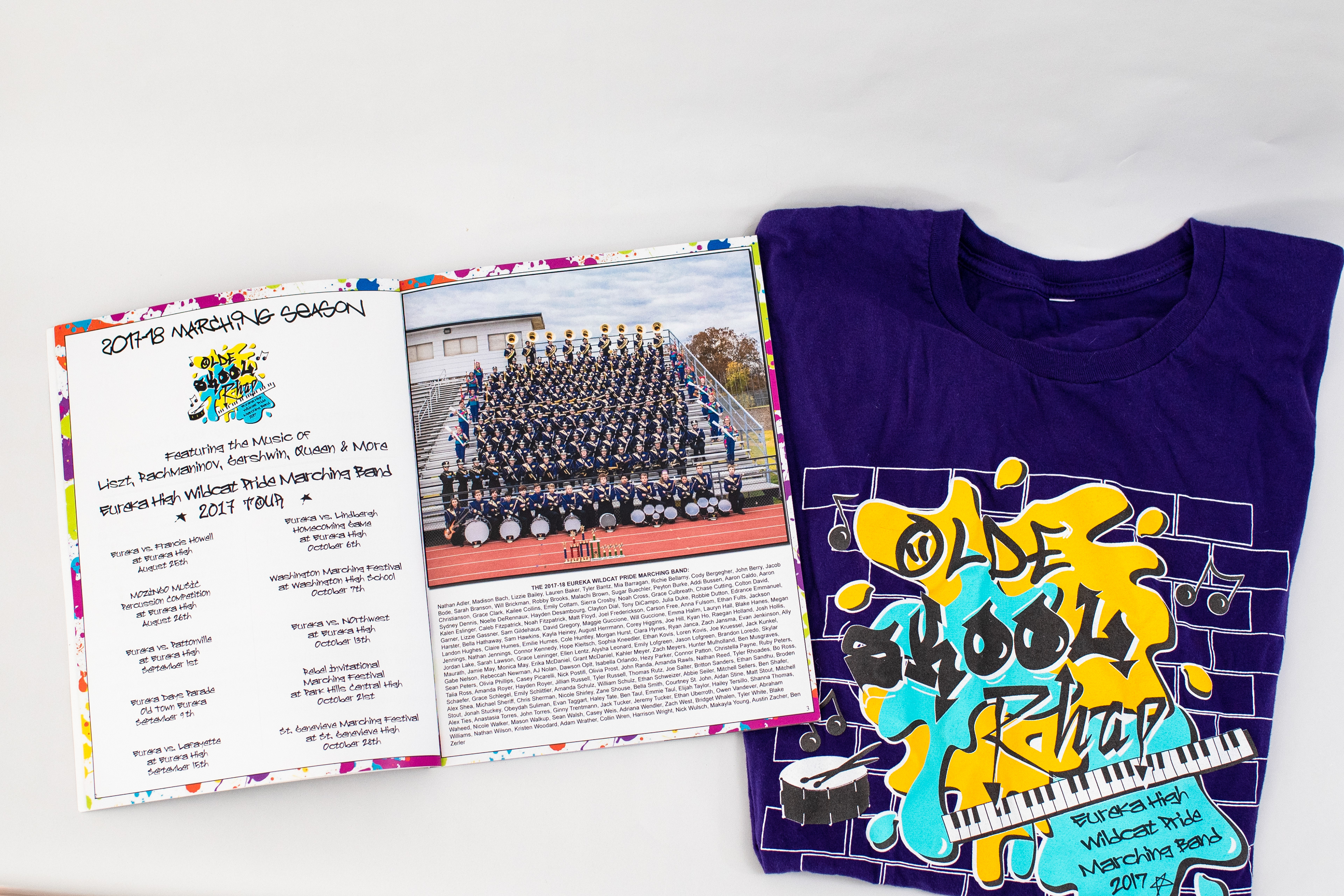 Olde Skool Rock shirt + yearbook design