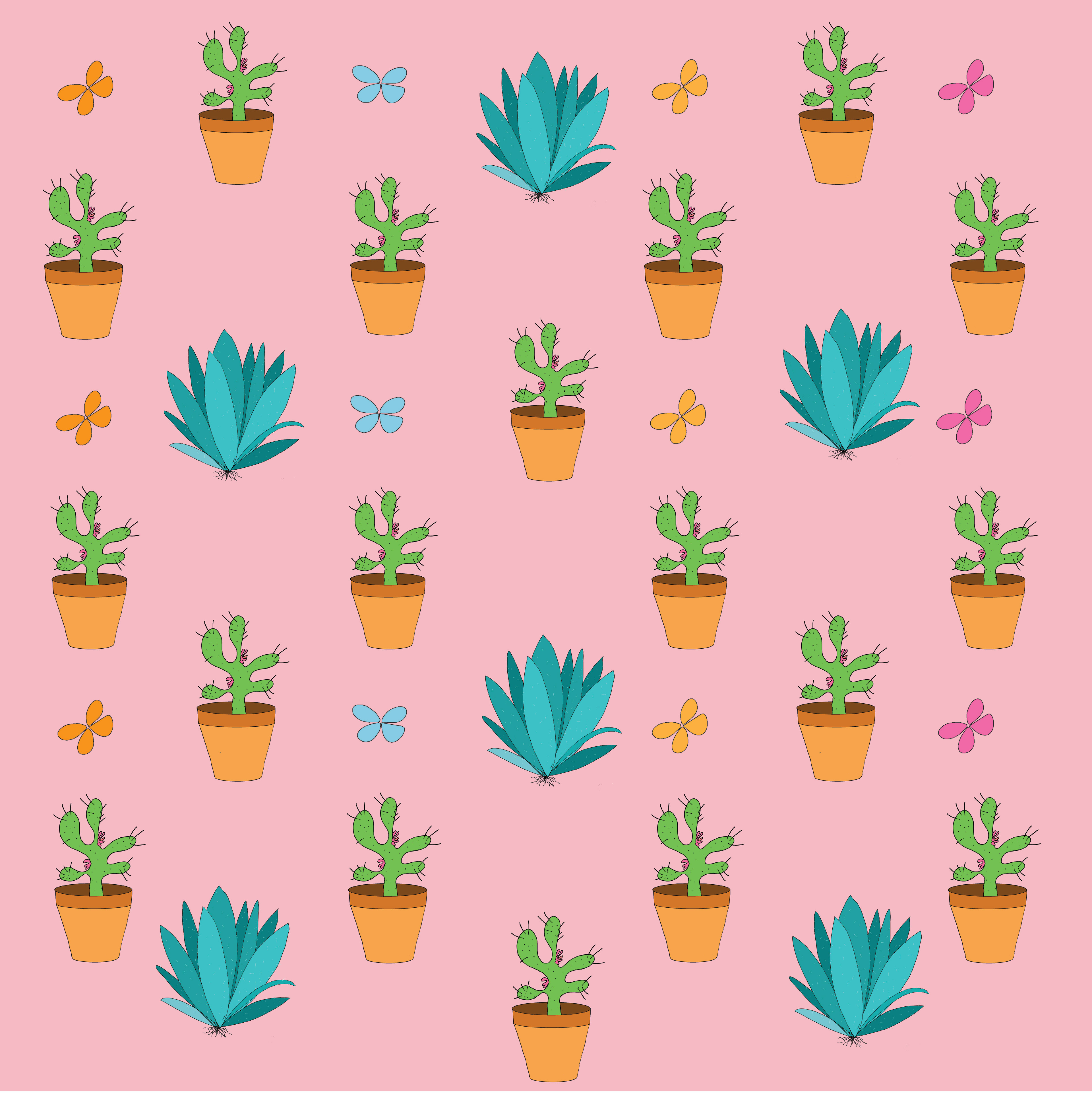 agave + cactus on pink